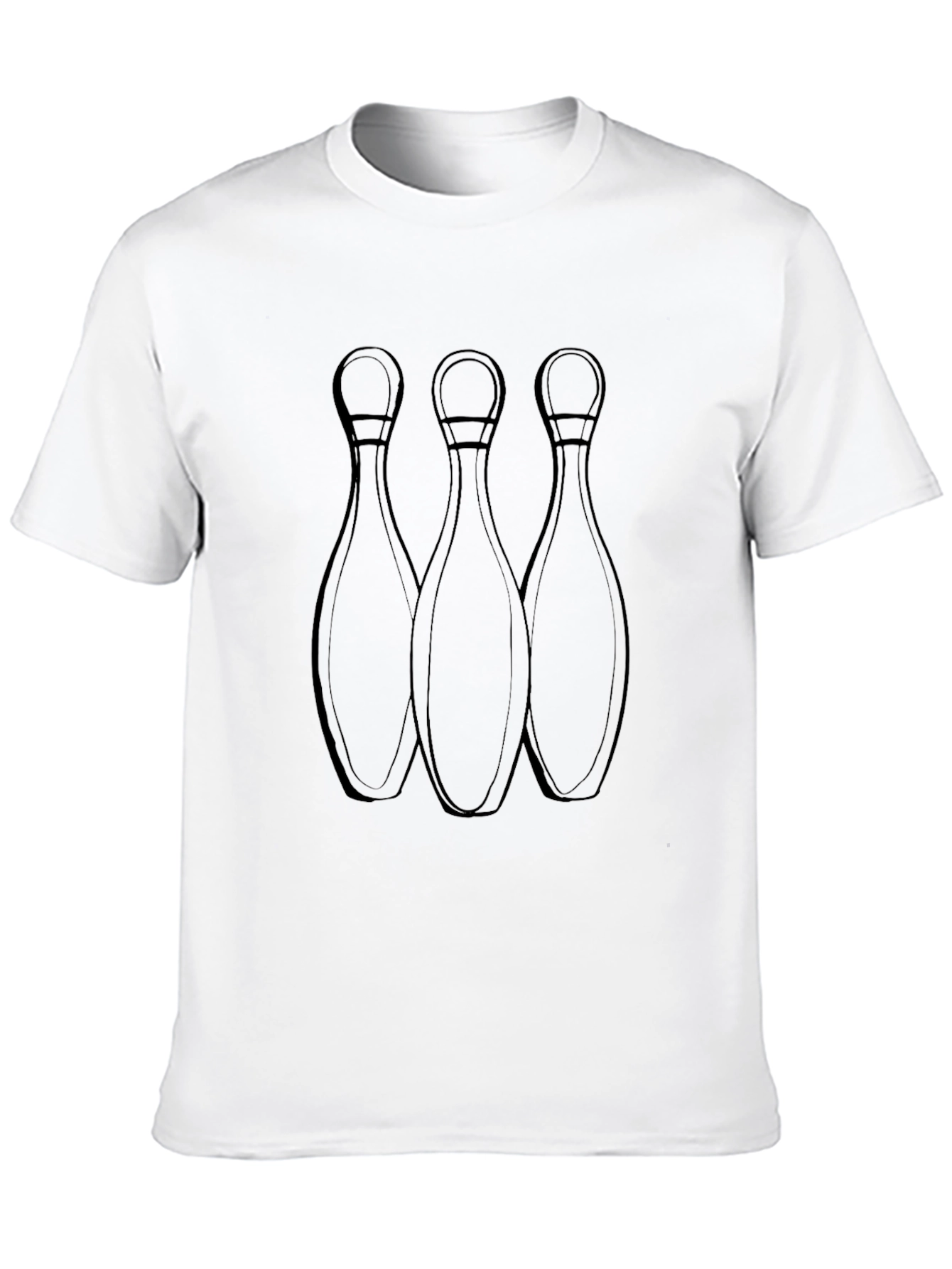 Bowling Pins Graphic Tee - Black Cotton T-Shirt
