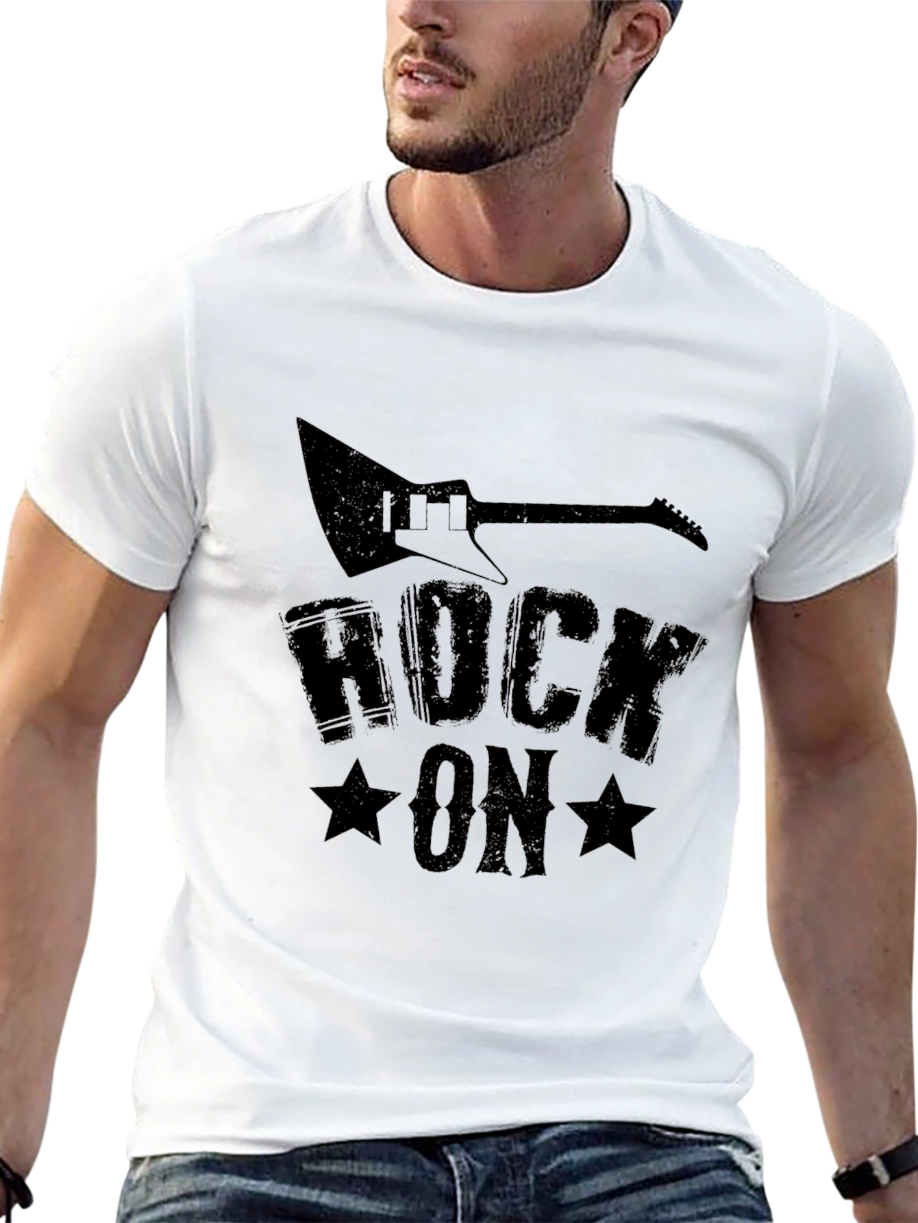 Rock On Electric Guitar Graphic T-Shirt