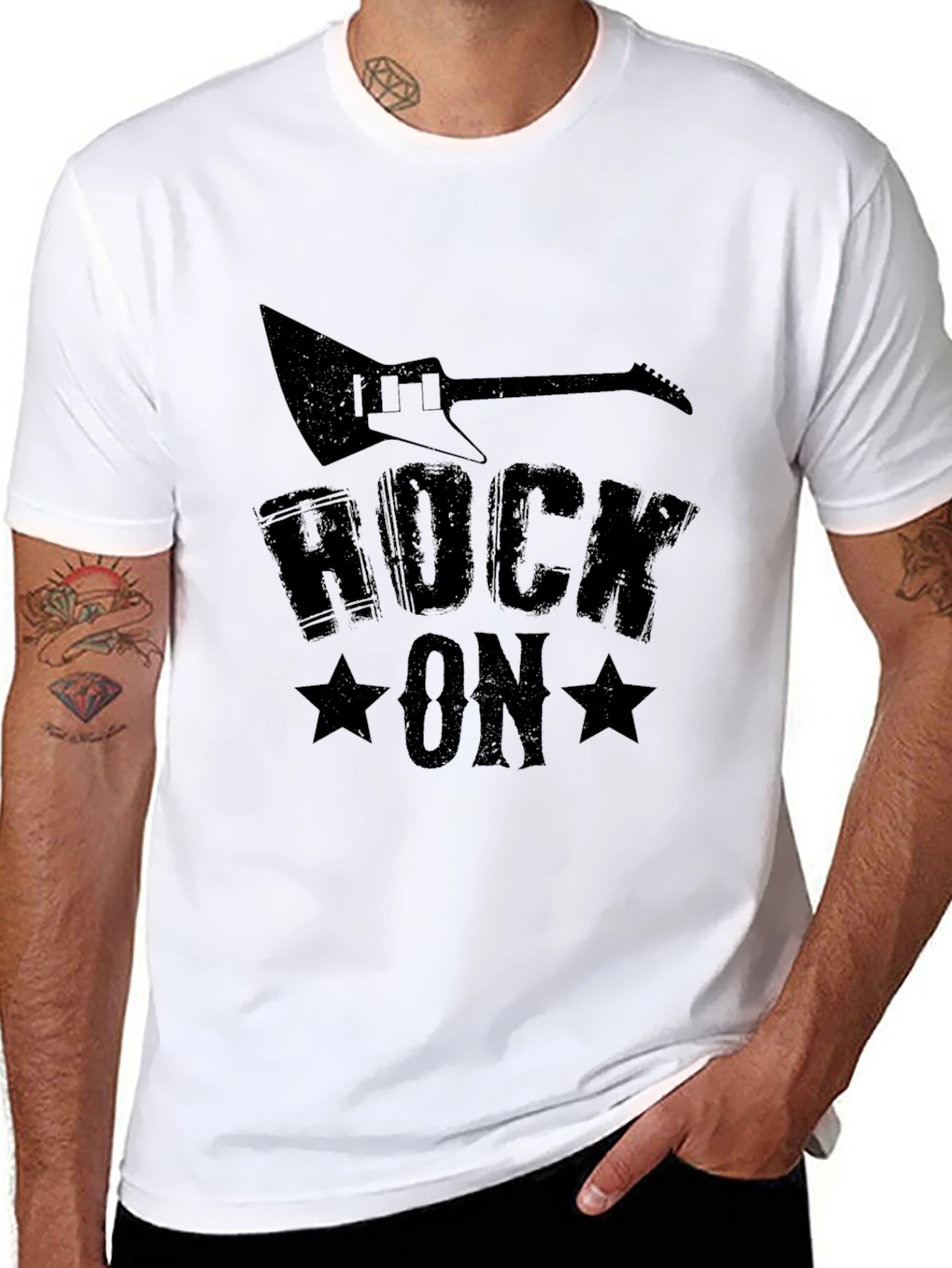 Rock On Electric Guitar Graphic T-Shirt