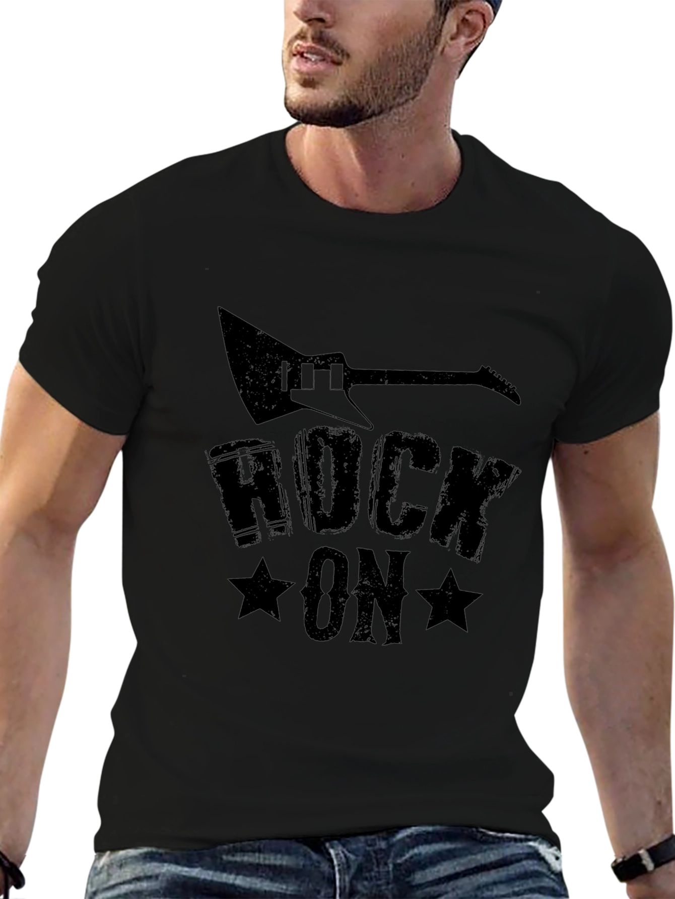 Rock On Electric Guitar Graphic T-Shirt