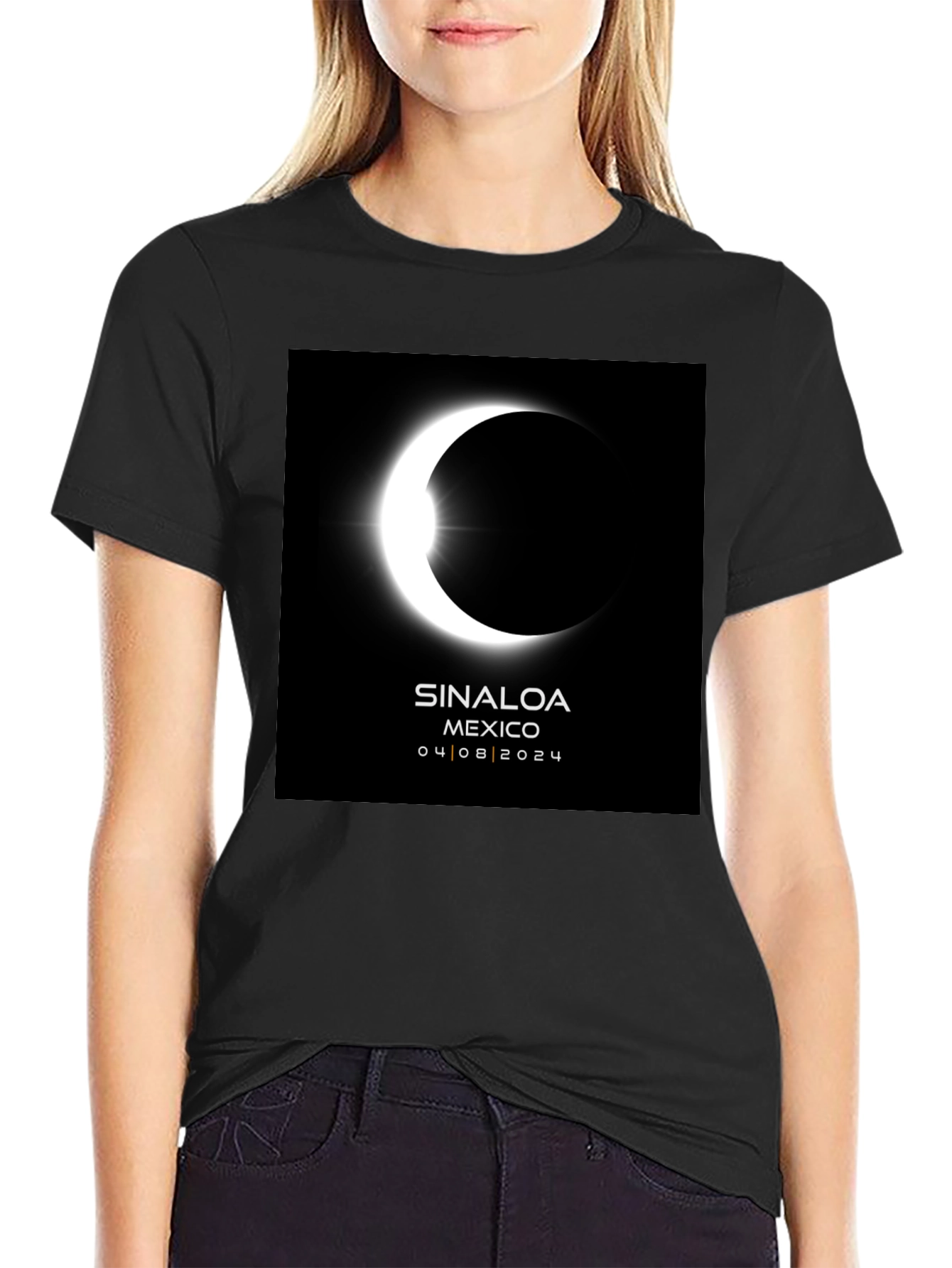 Sinaloa Eclipse 2024 Black T-Shirt