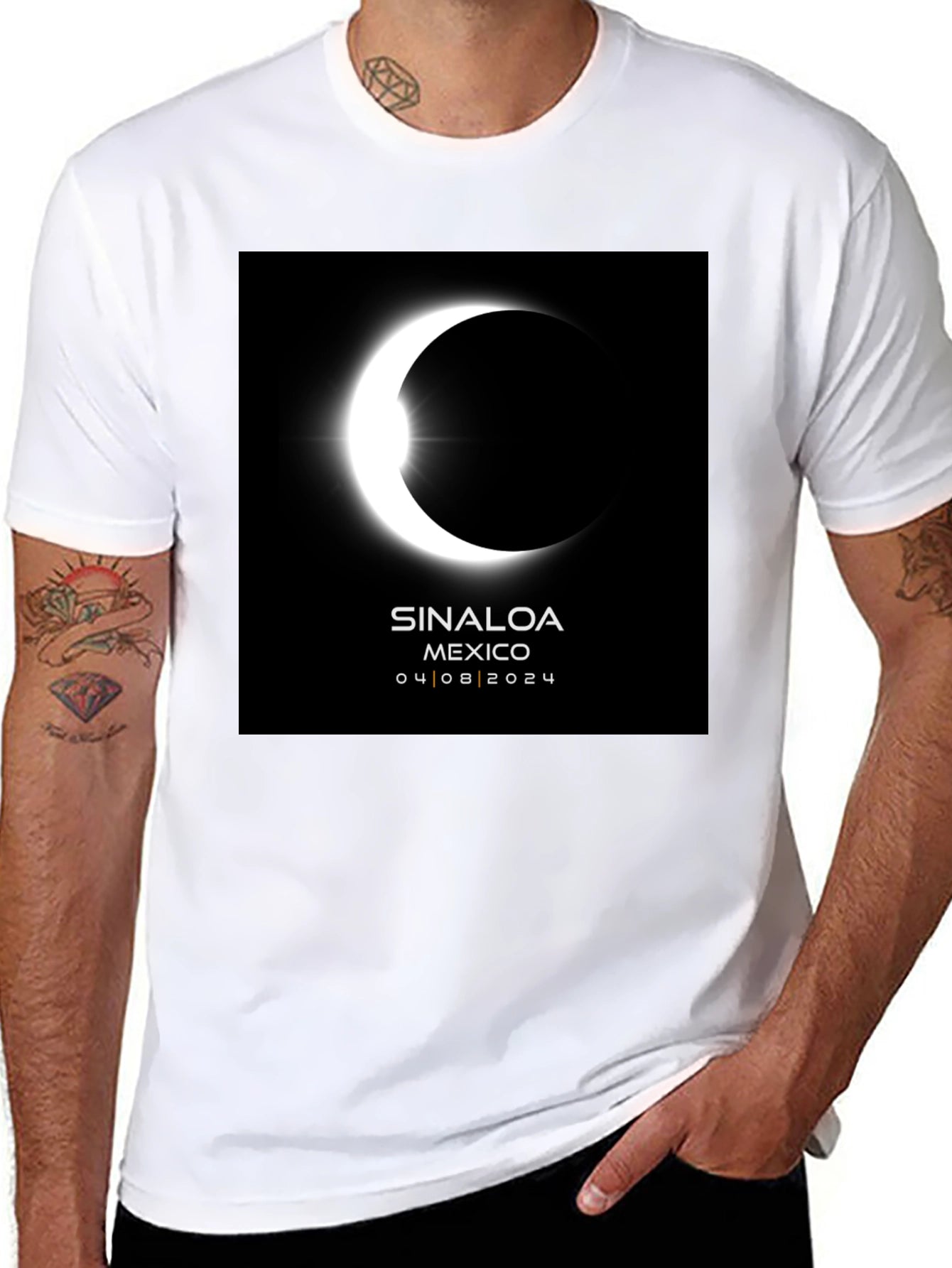 Sinaloa Eclipse 2024 Black T-Shirt