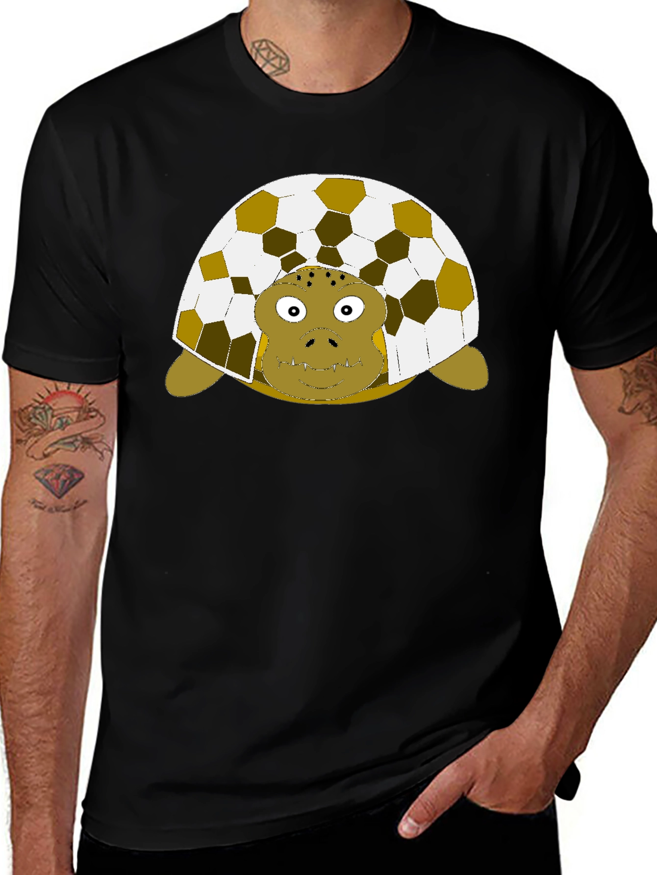 Turtle Soccer Ball Shell Graphic T-Shirt