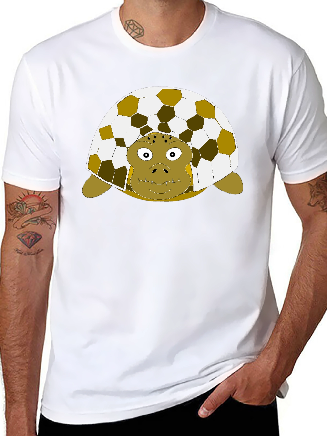 Turtle Soccer Ball Shell Graphic T-Shirt