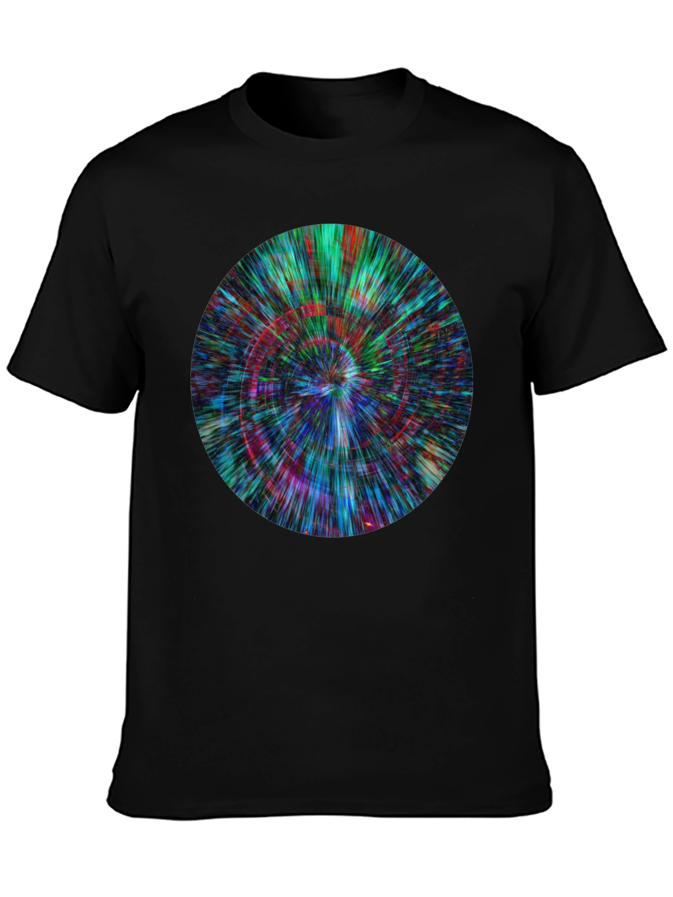 Abstract Circle Design Black T-Shirt