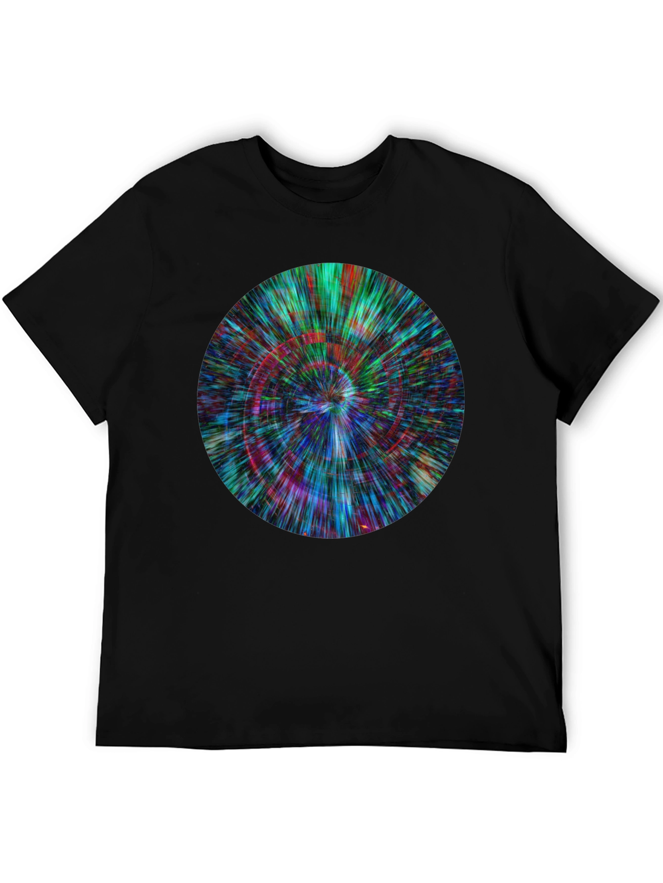 Abstract Circle Design Black T-Shirt
