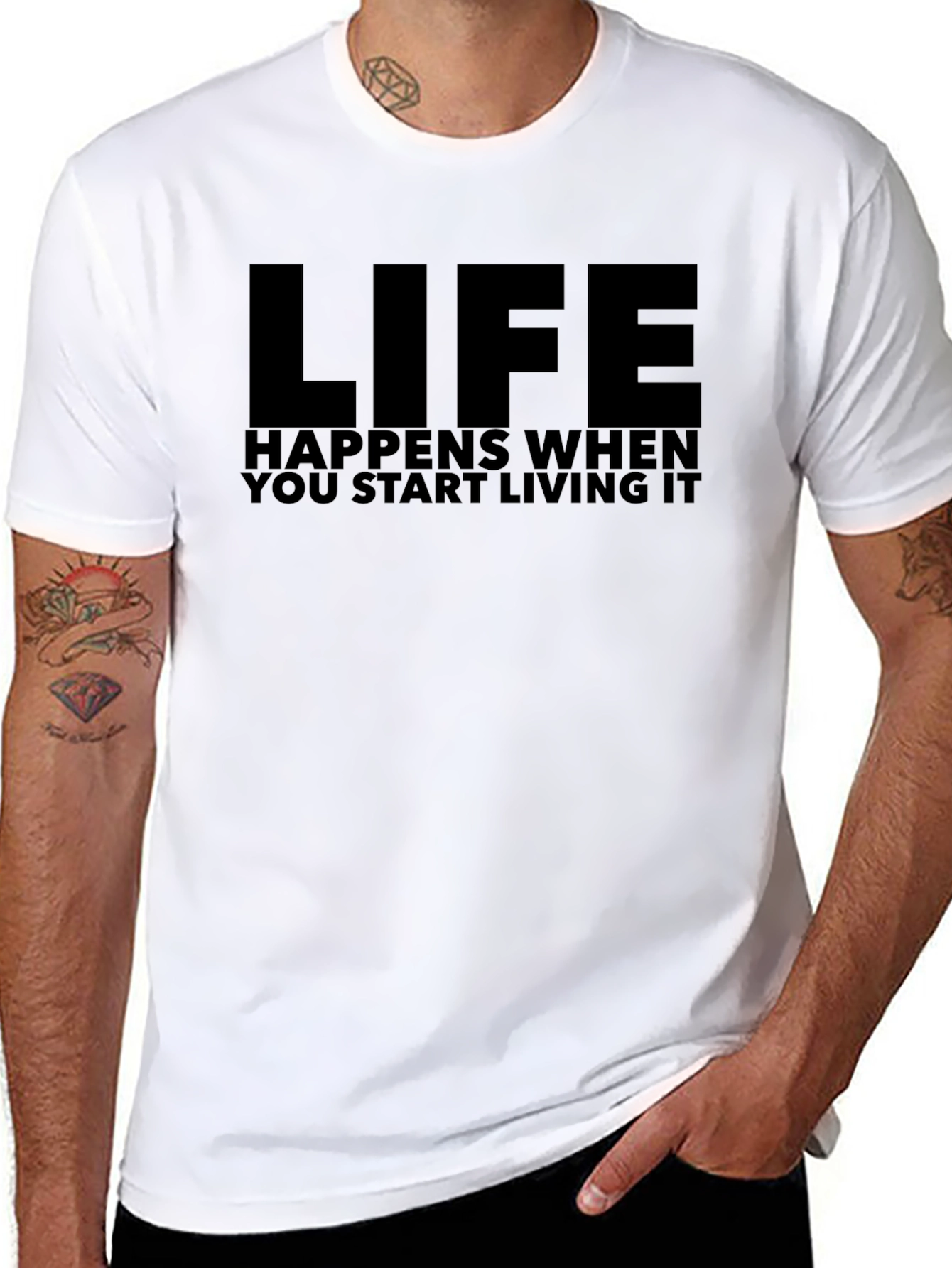Life Happens Black Graphic Tee