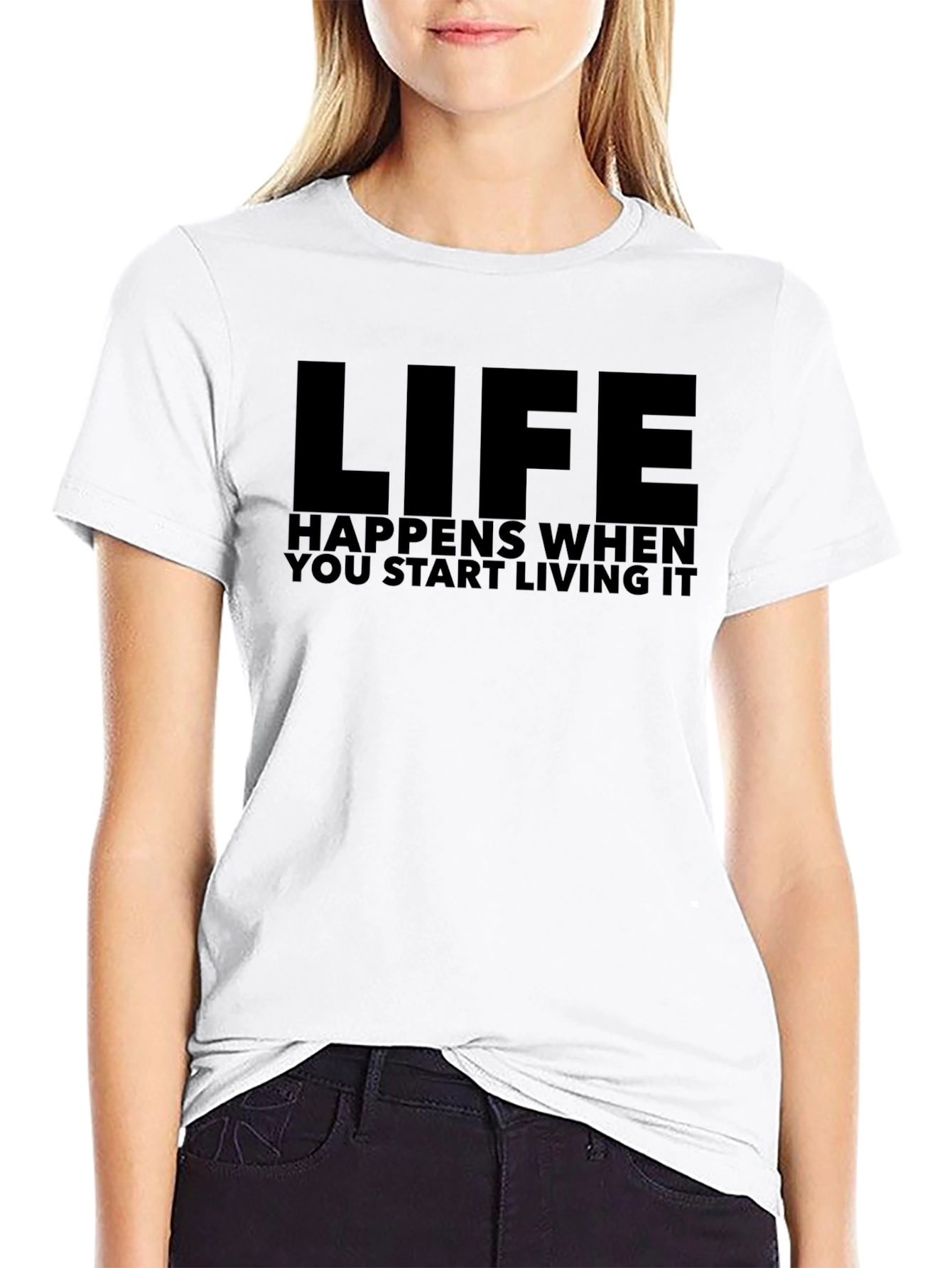 Life Happens Black Graphic Tee