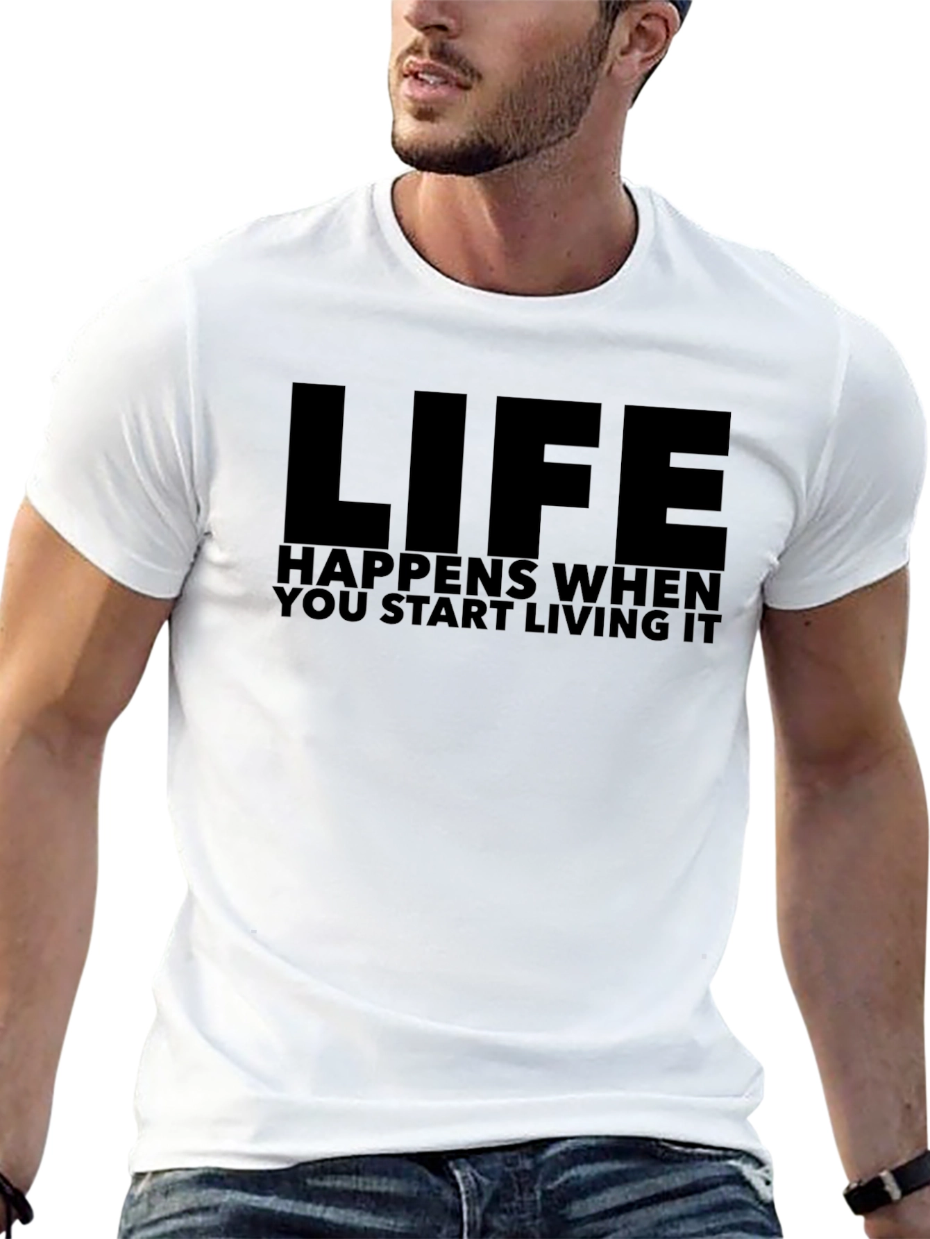 Life Happens Black Graphic Tee