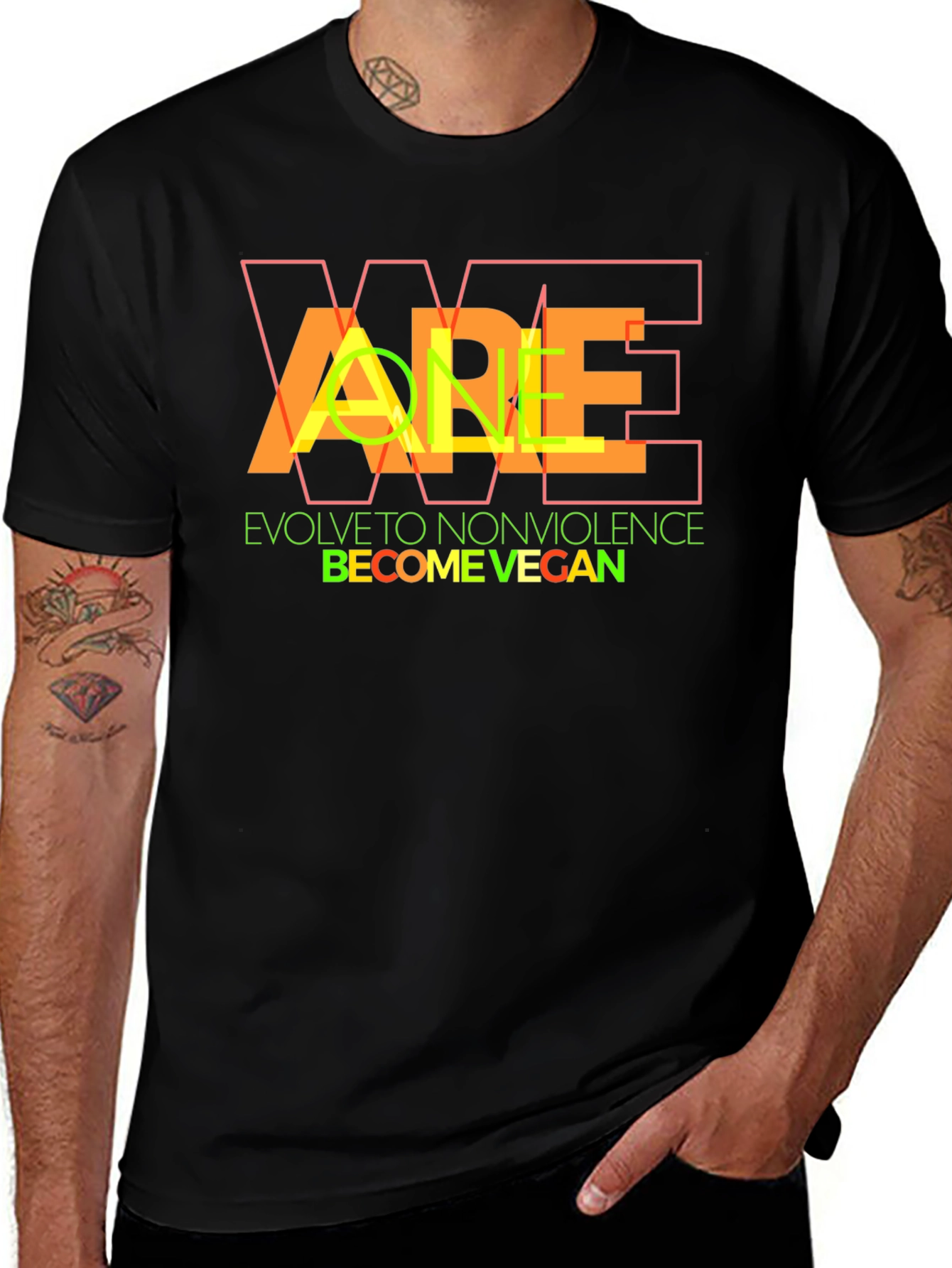 Vegan Lifestyle Graphic Tee - Evolve to Nonviolence