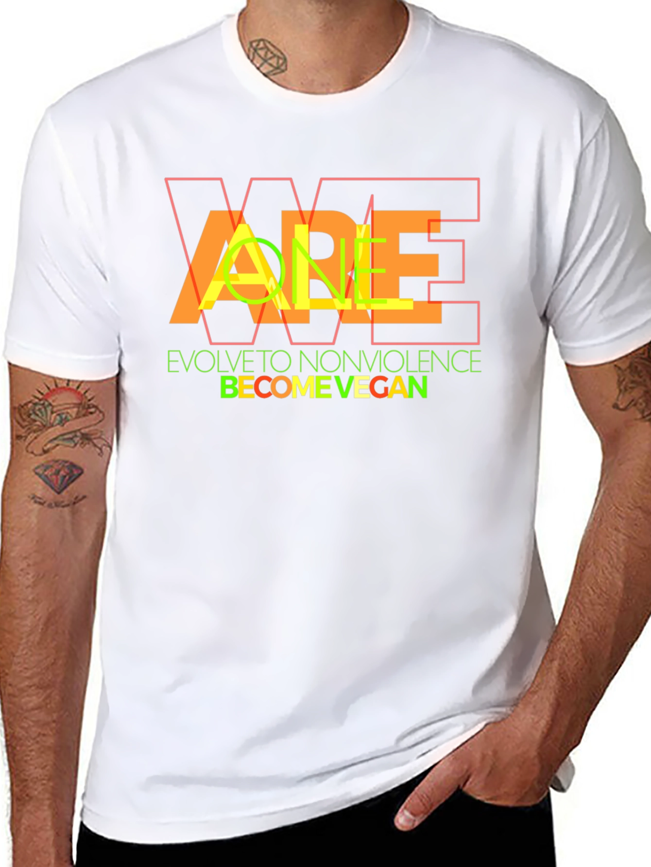 Vegan Lifestyle Graphic Tee - Evolve to Nonviolence