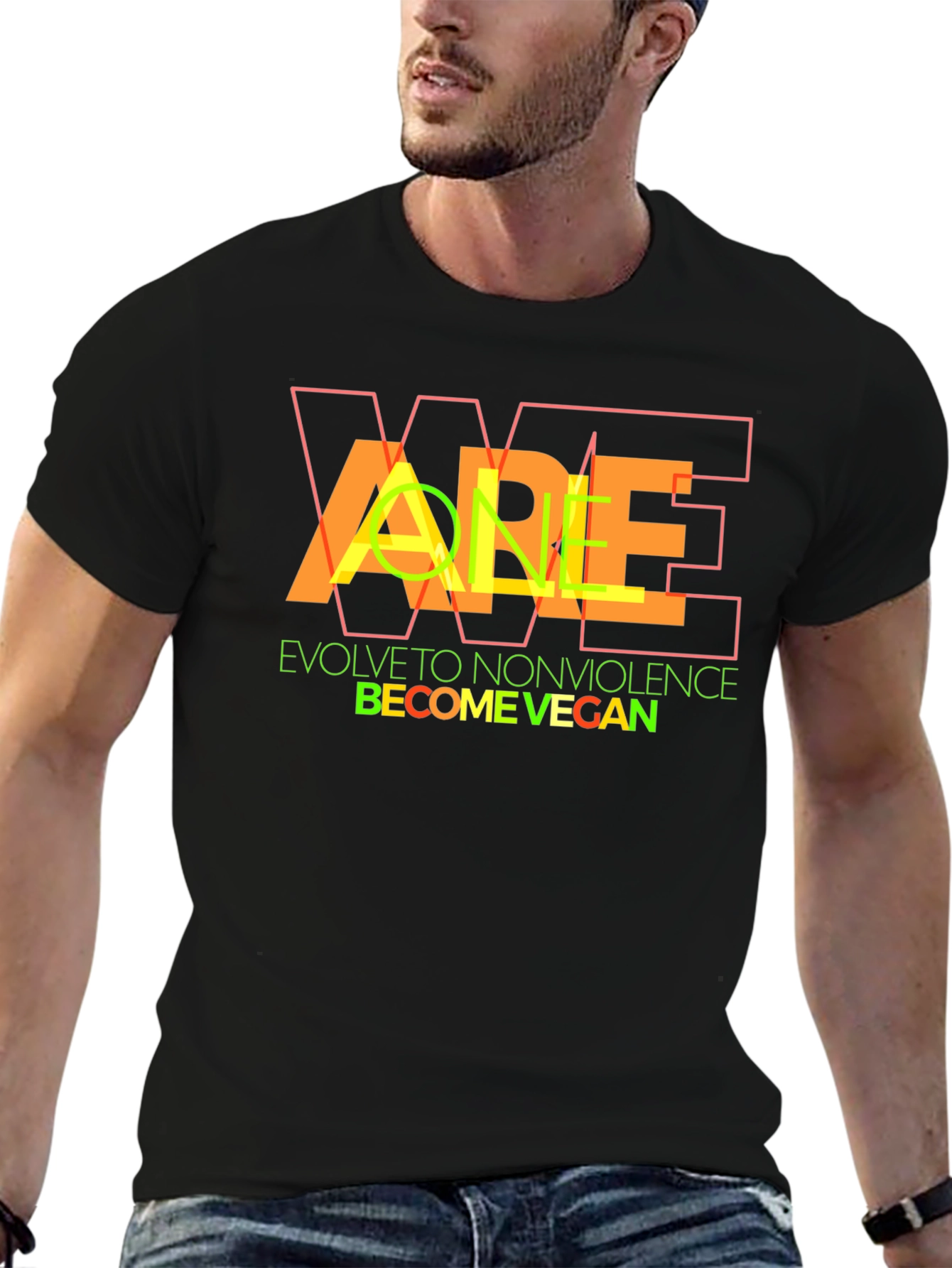 Vegan Lifestyle Graphic Tee - Evolve to Nonviolence