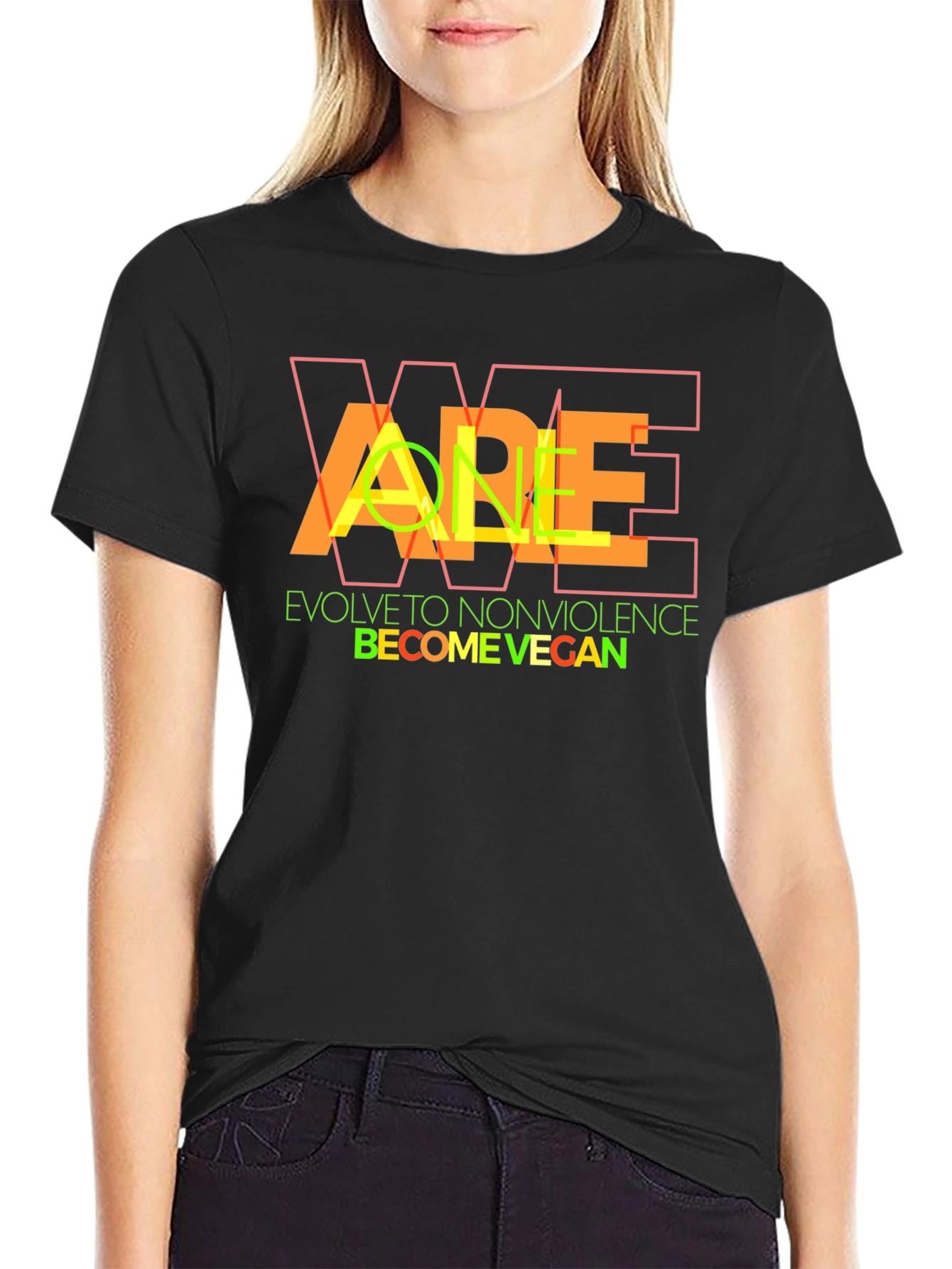 Vegan Lifestyle Graphic Tee - Evolve to Nonviolence