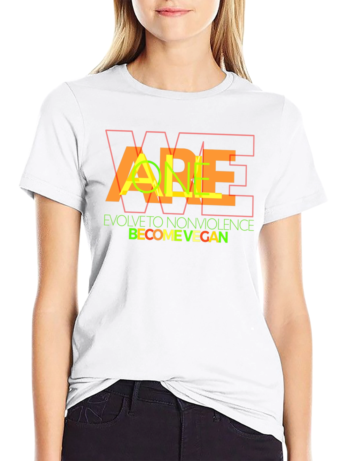 Vegan Lifestyle Graphic Tee - Evolve to Nonviolence