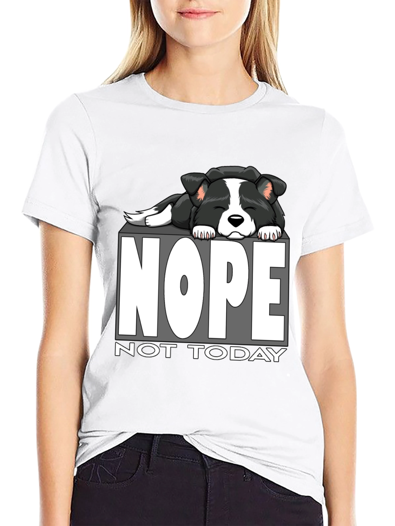 Nope Not Today Dog Graphic T-Shirt