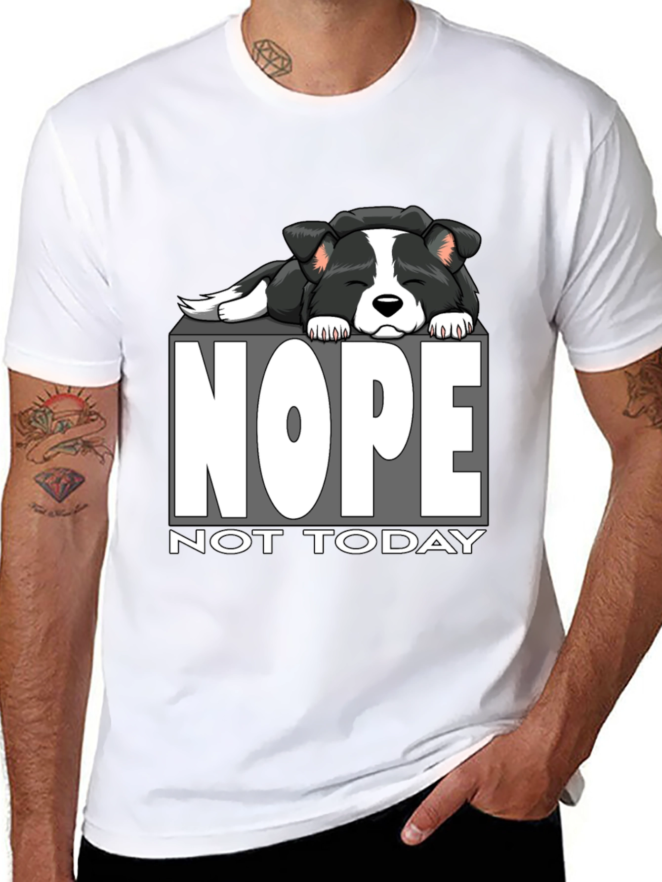 Nope Not Today Dog Graphic T-Shirt