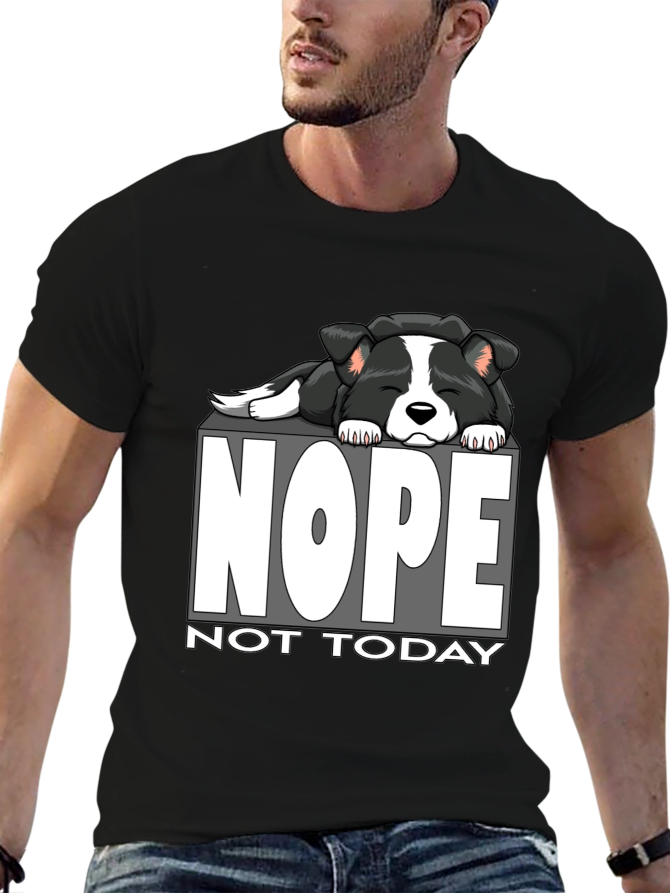 Nope Not Today Dog Graphic T-Shirt