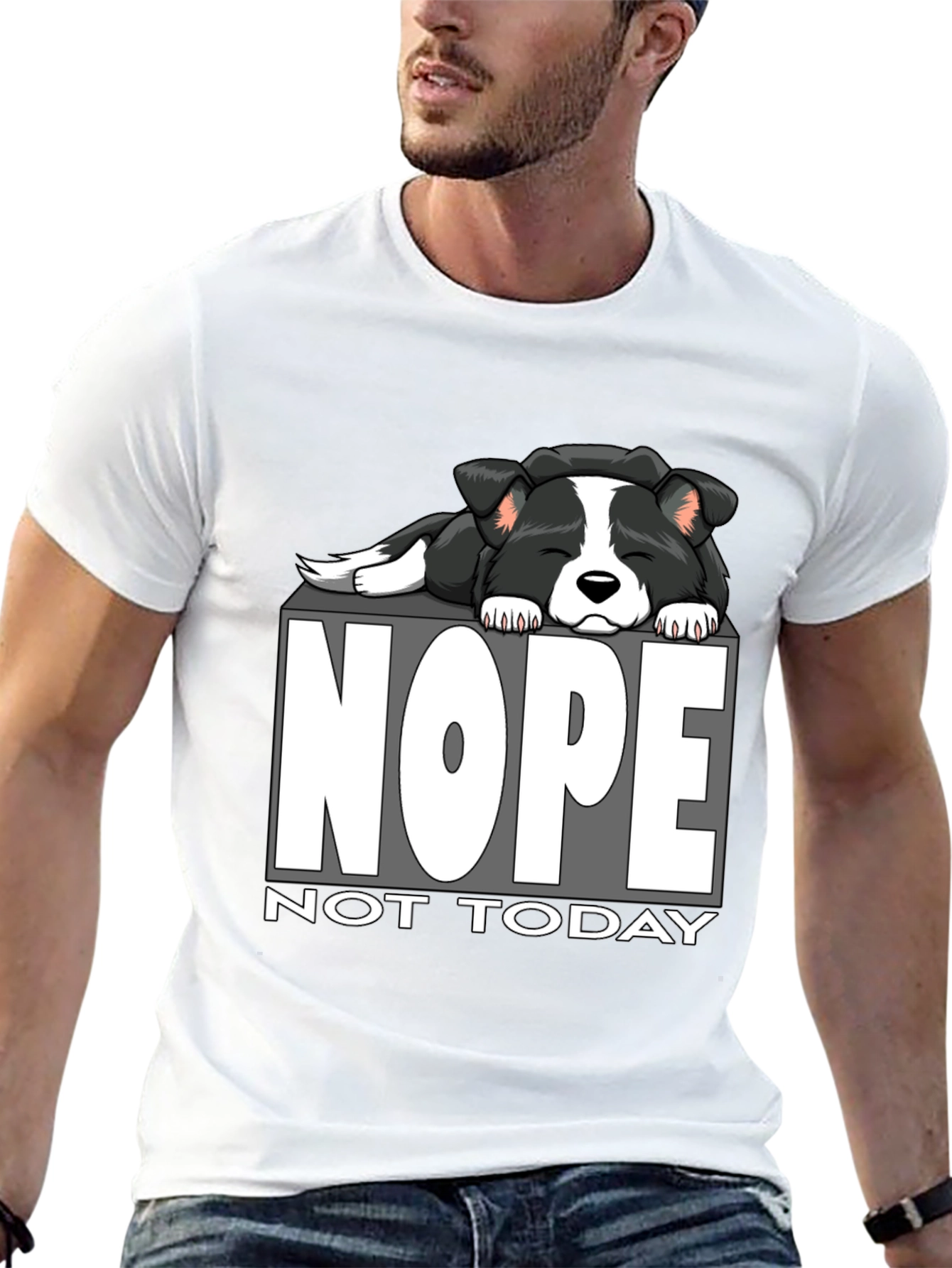 Nope Not Today Dog Graphic T-Shirt