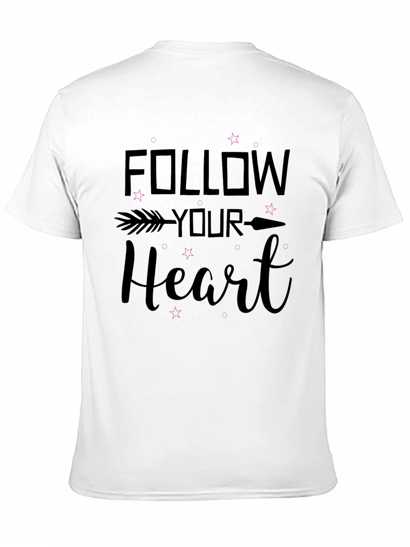 Follow Your Heart Black Graphic T-Shirt