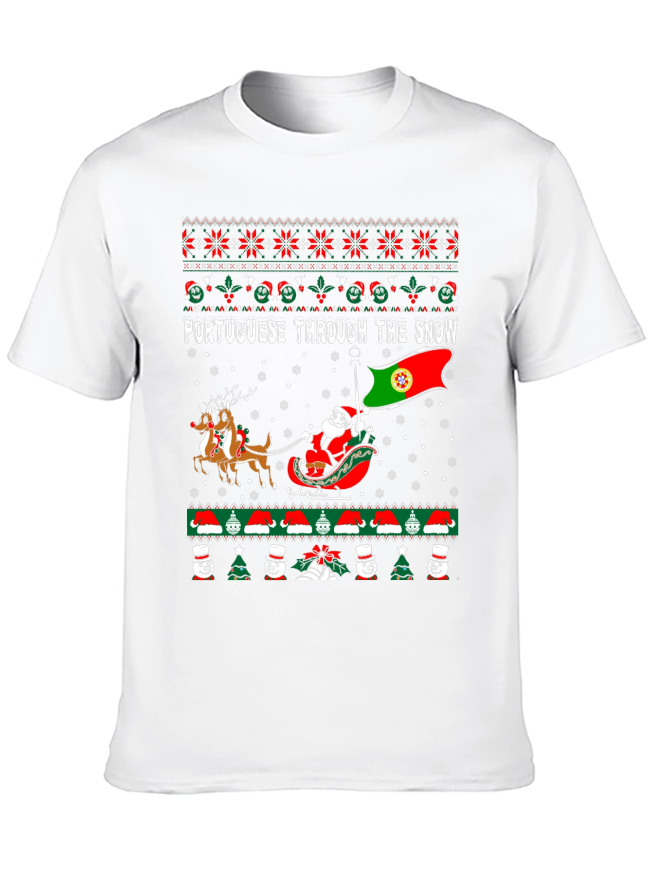 Portuguese Through the Snow Ugly Christmas T-Shirt