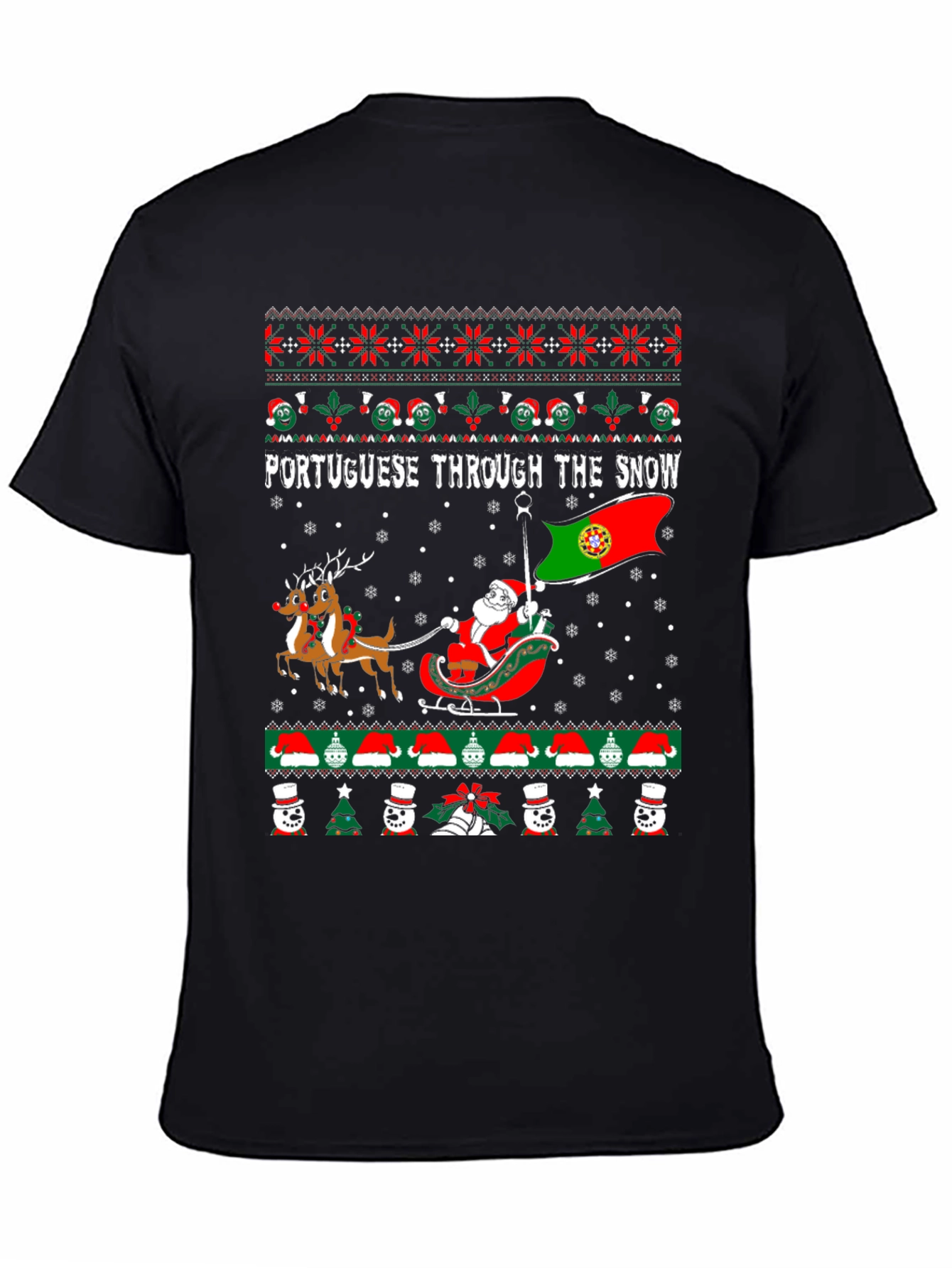 Portuguese Through the Snow Ugly Christmas T-Shirt