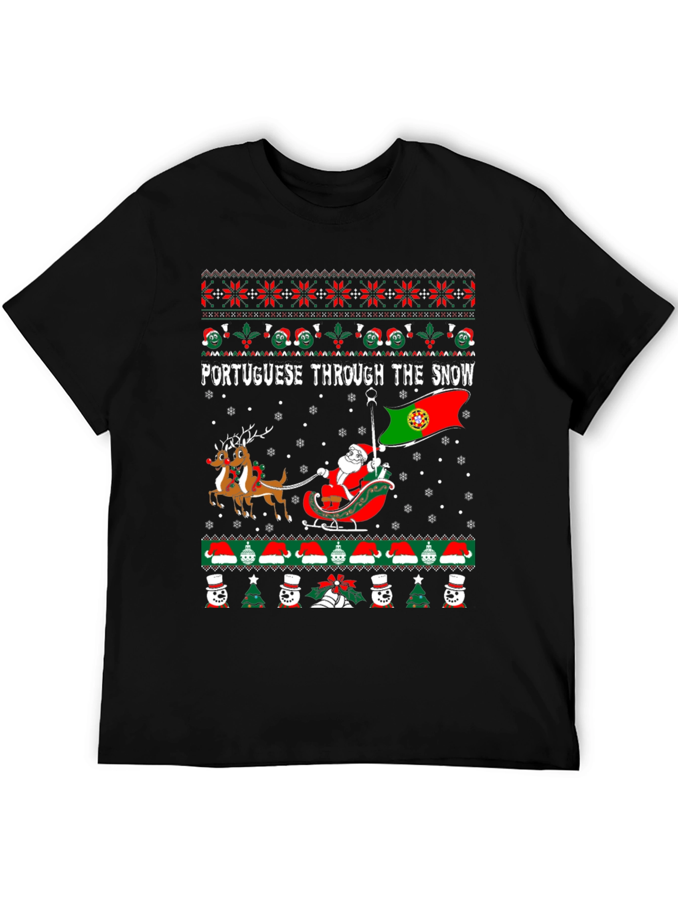 Portuguese Through the Snow Ugly Christmas T-Shirt