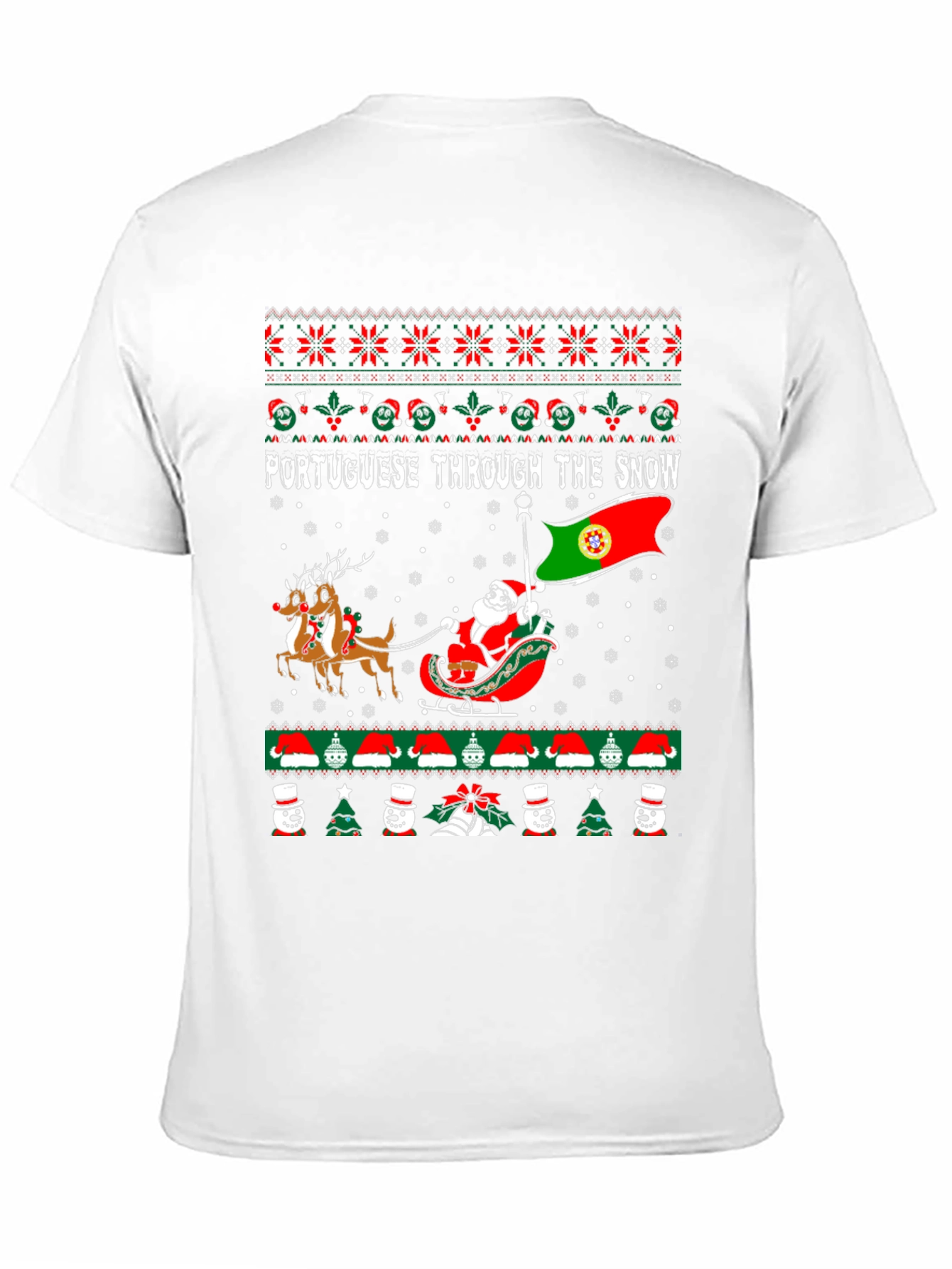 Portuguese Through the Snow Ugly Christmas T-Shirt