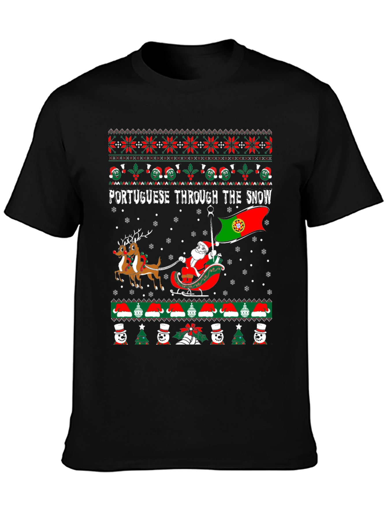 Portuguese Through the Snow Ugly Christmas T-Shirt