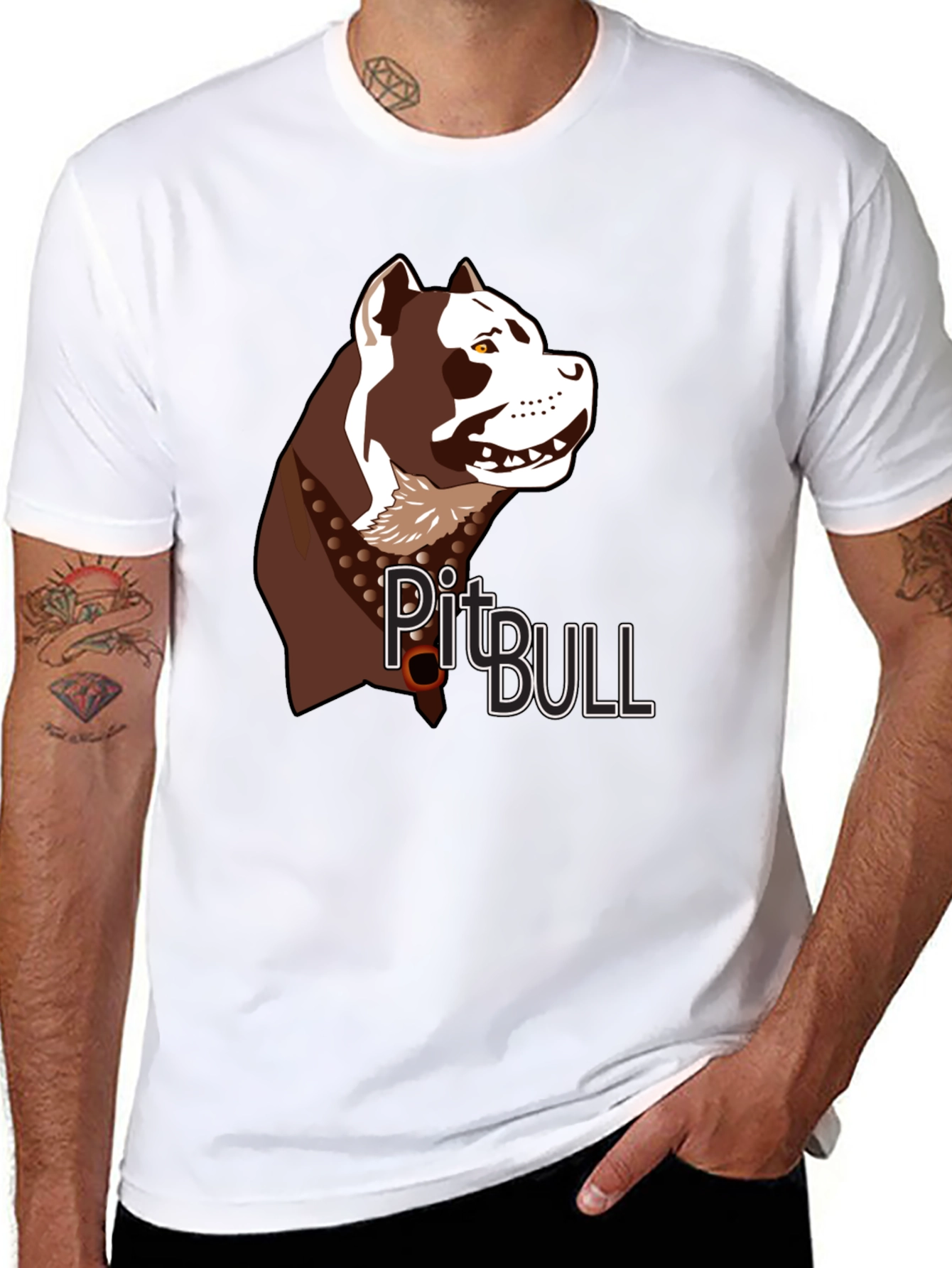 Pitbull Dog Graphic T-Shirt - Black