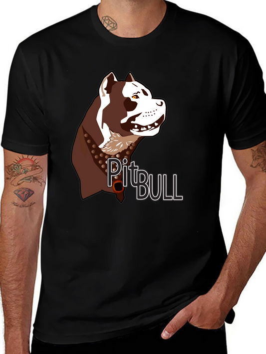 Pitbull Dog Graphic T-Shirt - Black
