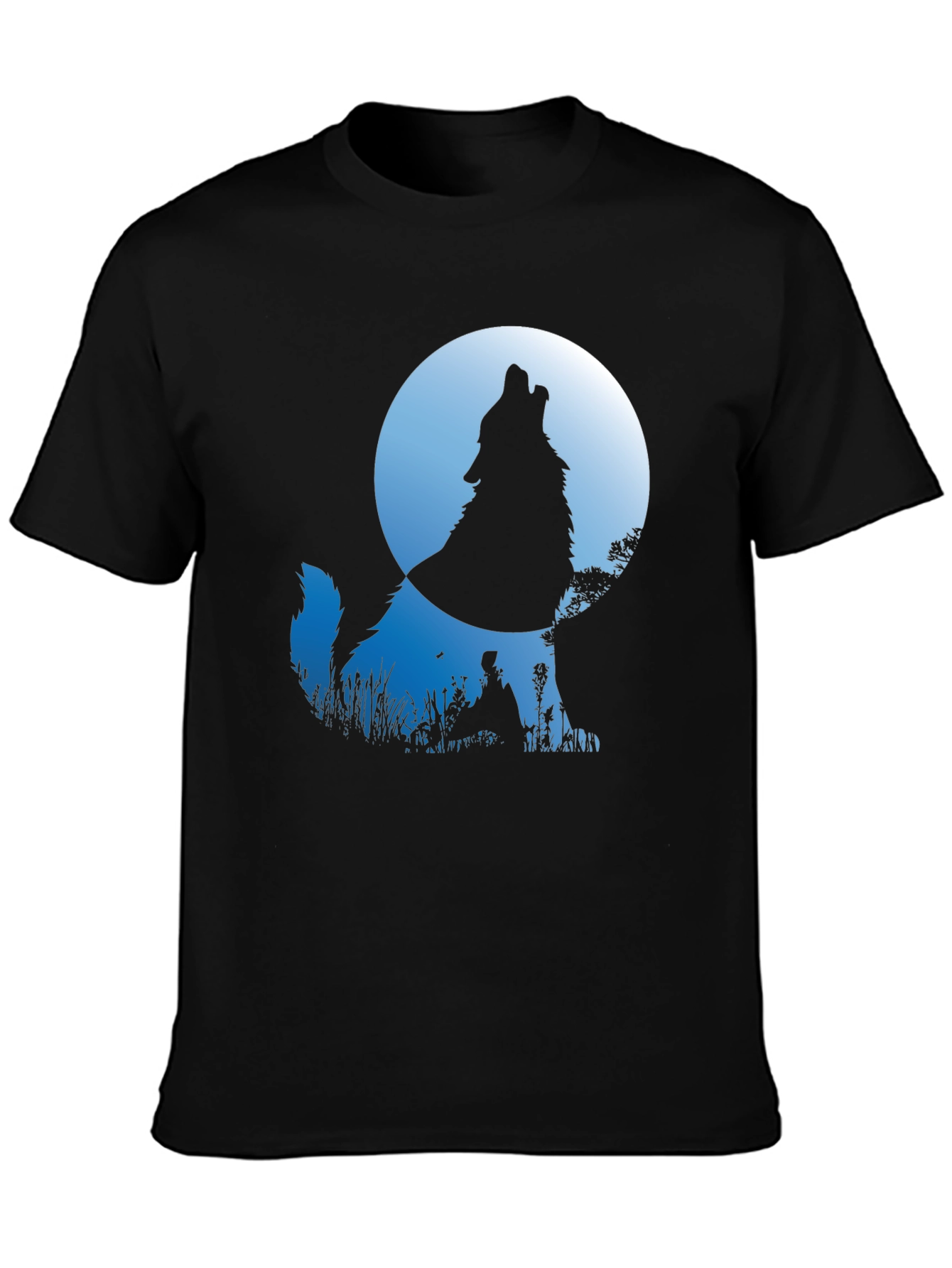 Wolf Howling at Moon Graphic T-Shirt