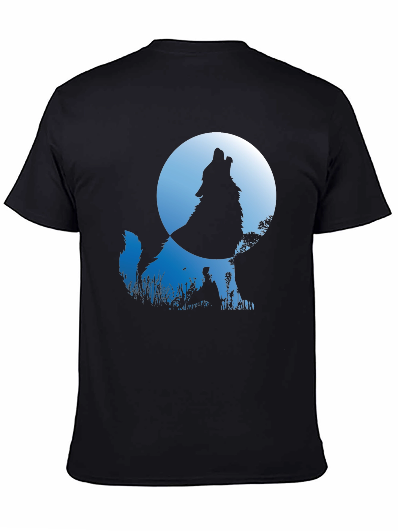 Wolf Howling at Moon Graphic T-Shirt