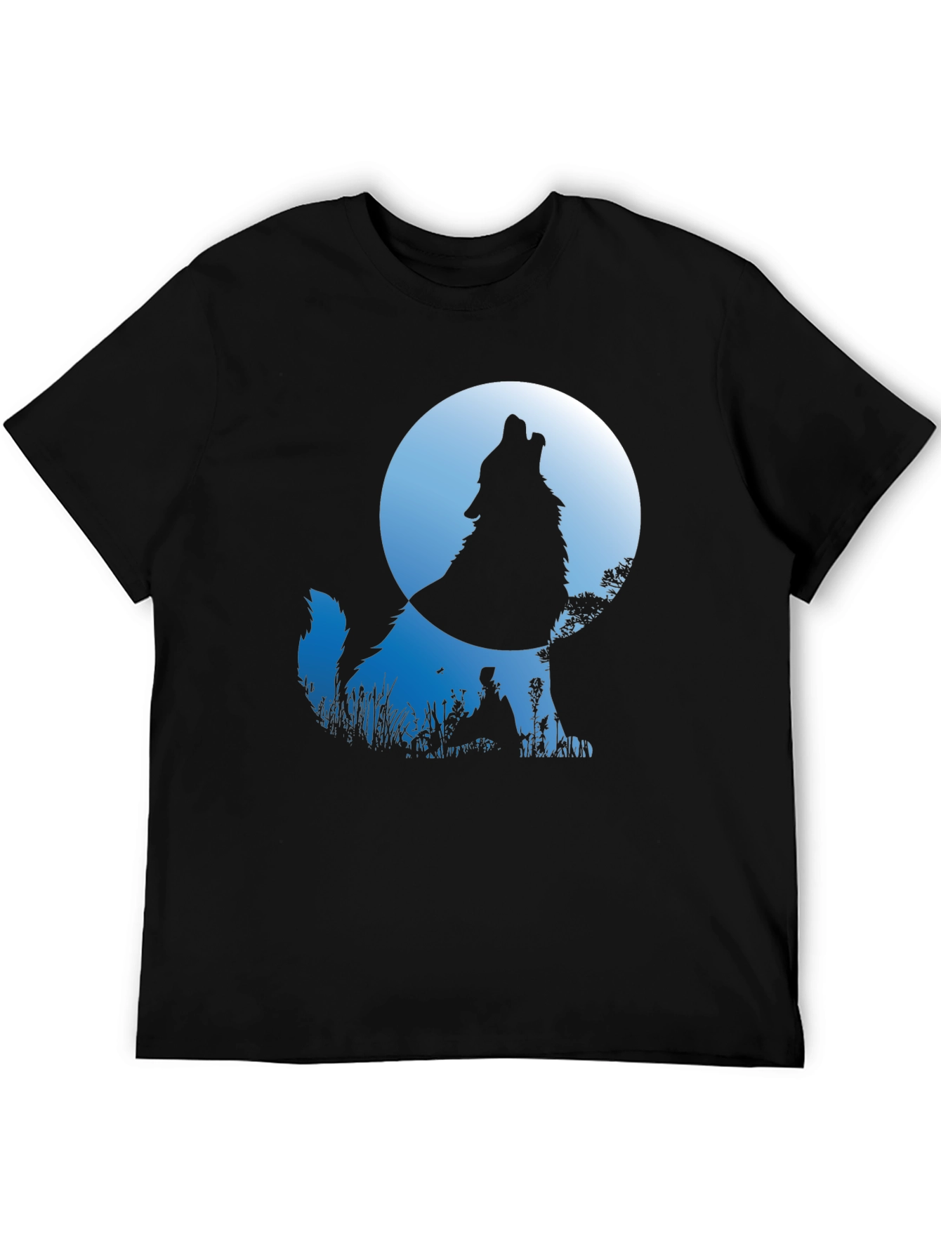 Wolf Howling at Moon Graphic T-Shirt