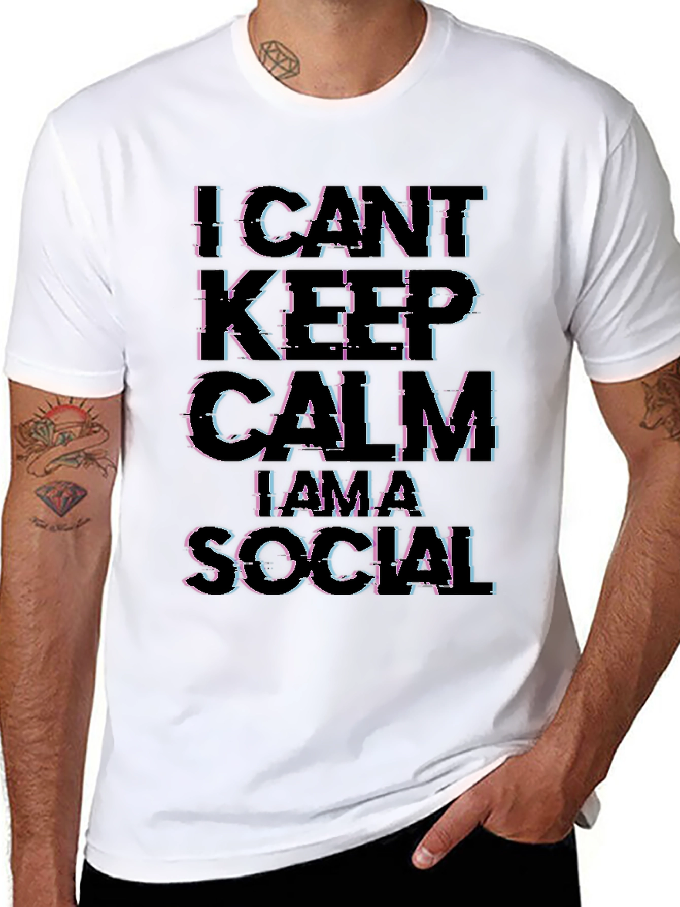 I CANT KEEP CALM IM A SOCIAL Black T-Shirt
