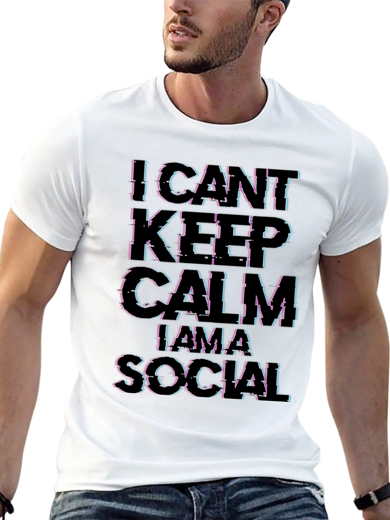 I CANT KEEP CALM IM A SOCIAL Black T-Shirt