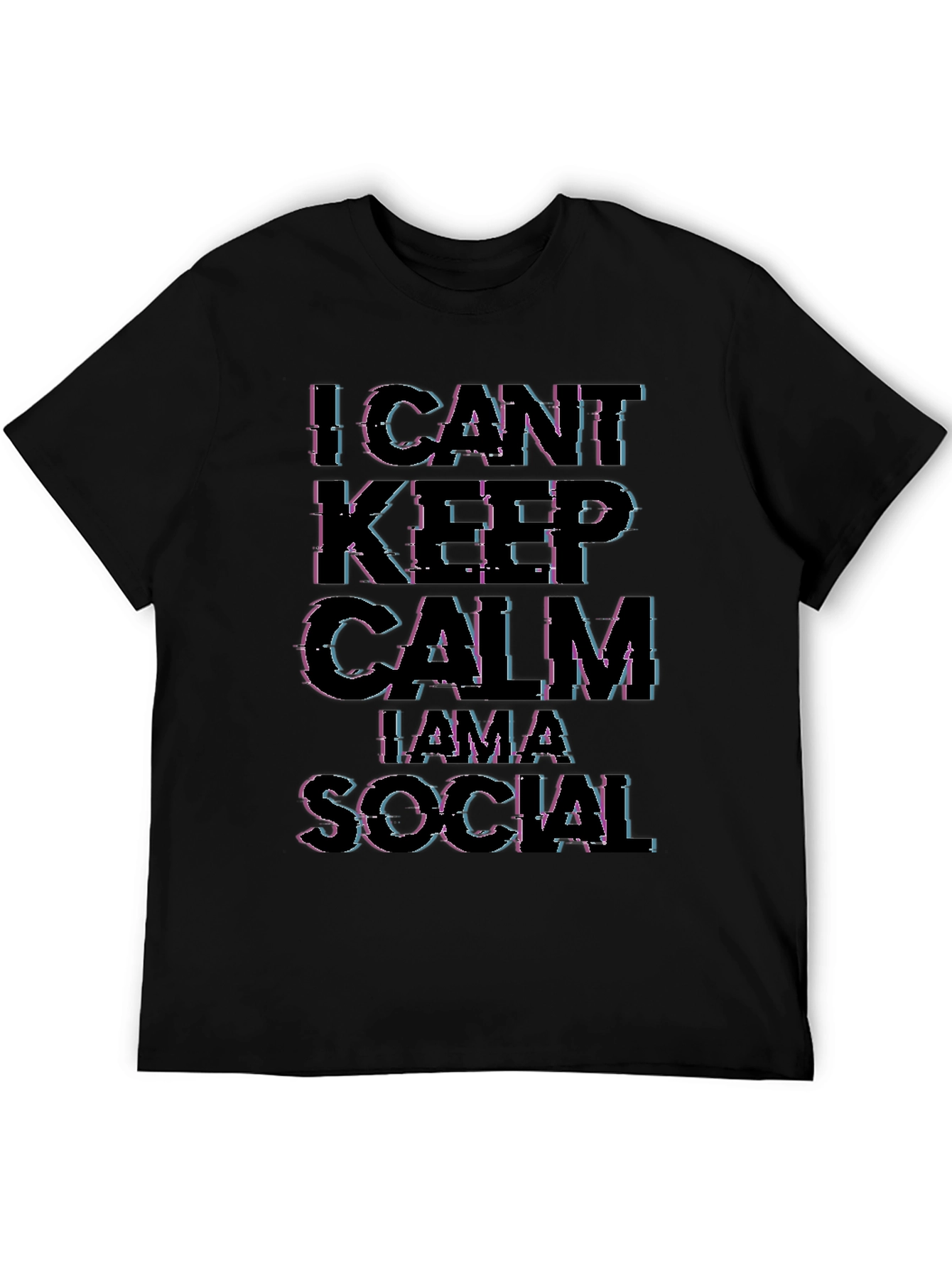 I CANT KEEP CALM IM A SOCIAL Black T-Shirt