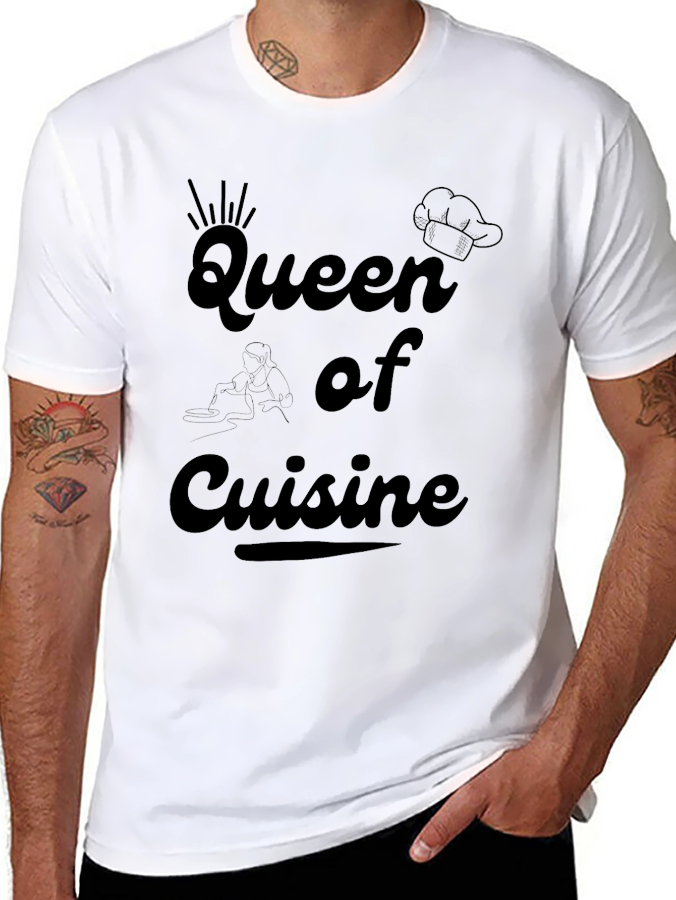 Queen of Cuisine Black Graphic T-Shirt