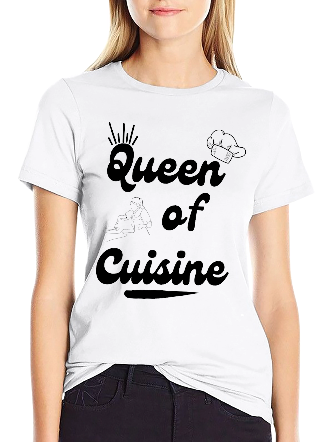 Queen of Cuisine Black Graphic T-Shirt