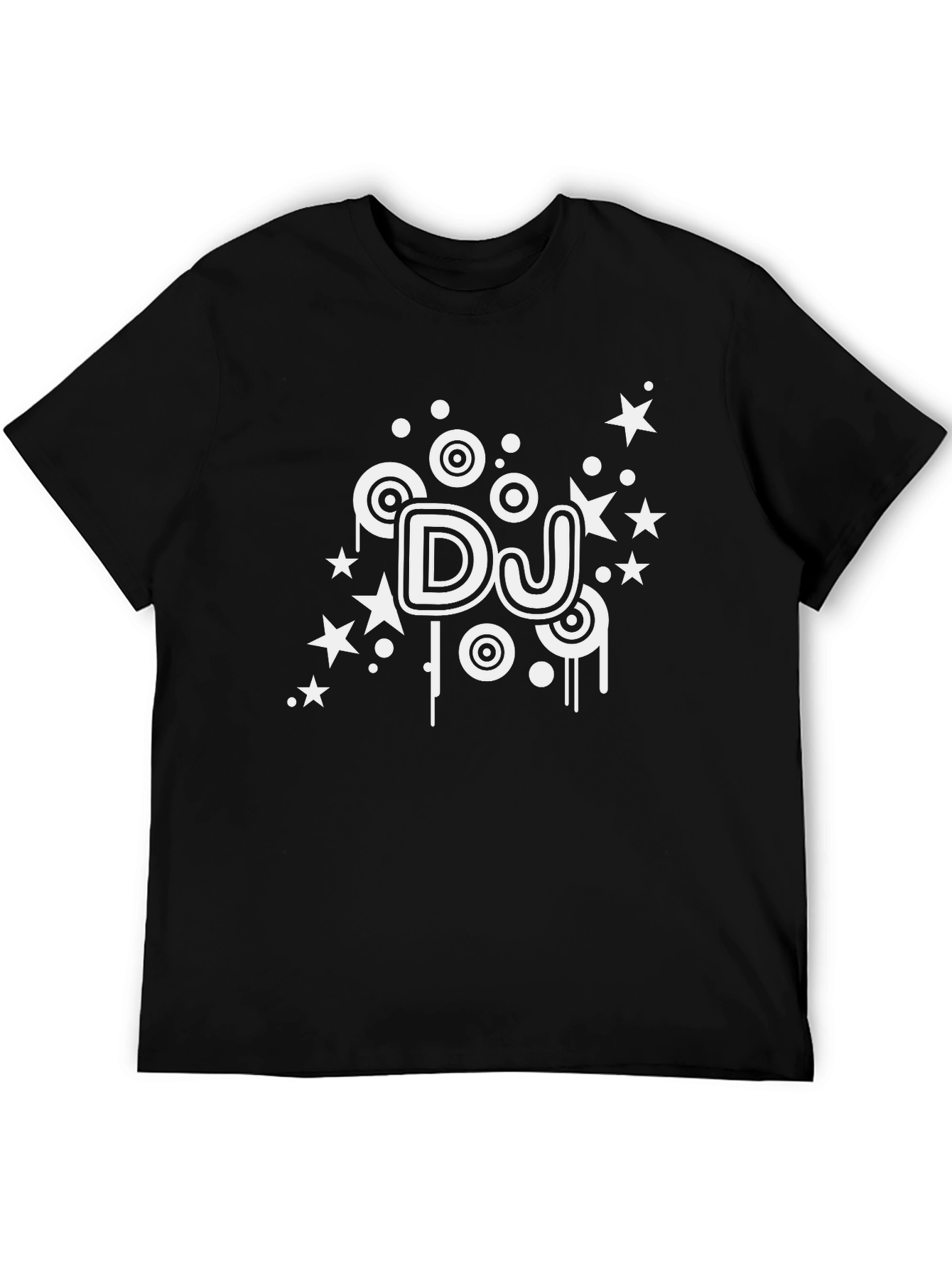 DJ Stars Black T-Shirt - Cool Music Design