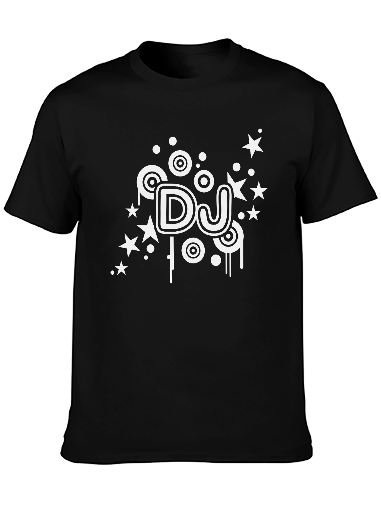 DJ Stars Black T-Shirt - Cool Music Design