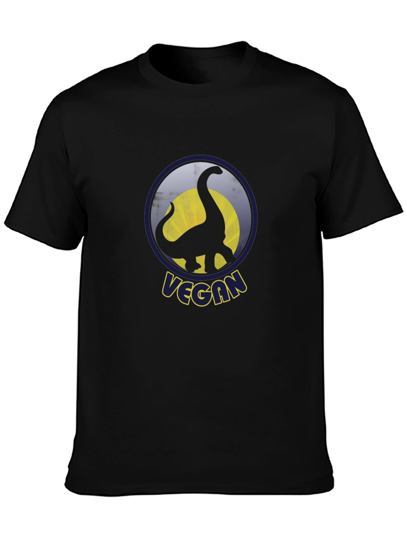 Vegan Dinosaur T-Shirt - Black Cotton Graphic Tee