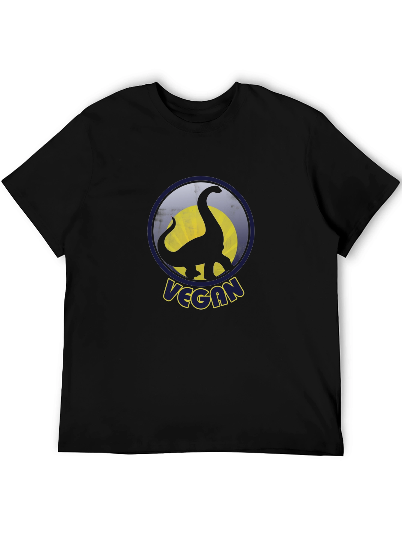 Vegan Dinosaur T-Shirt - Black Cotton Graphic Tee