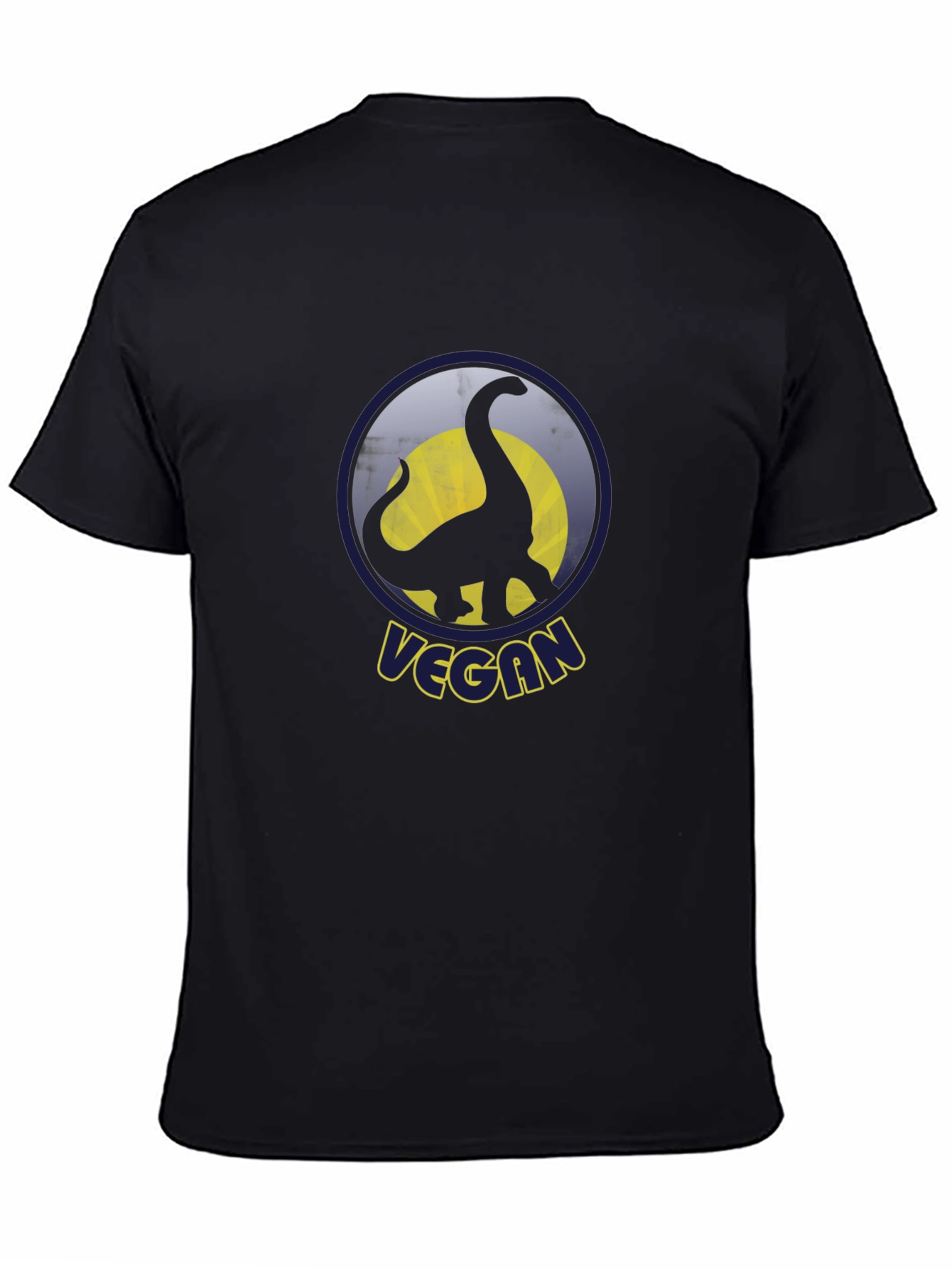 Vegan Dinosaur T-Shirt - Black Cotton Graphic Tee