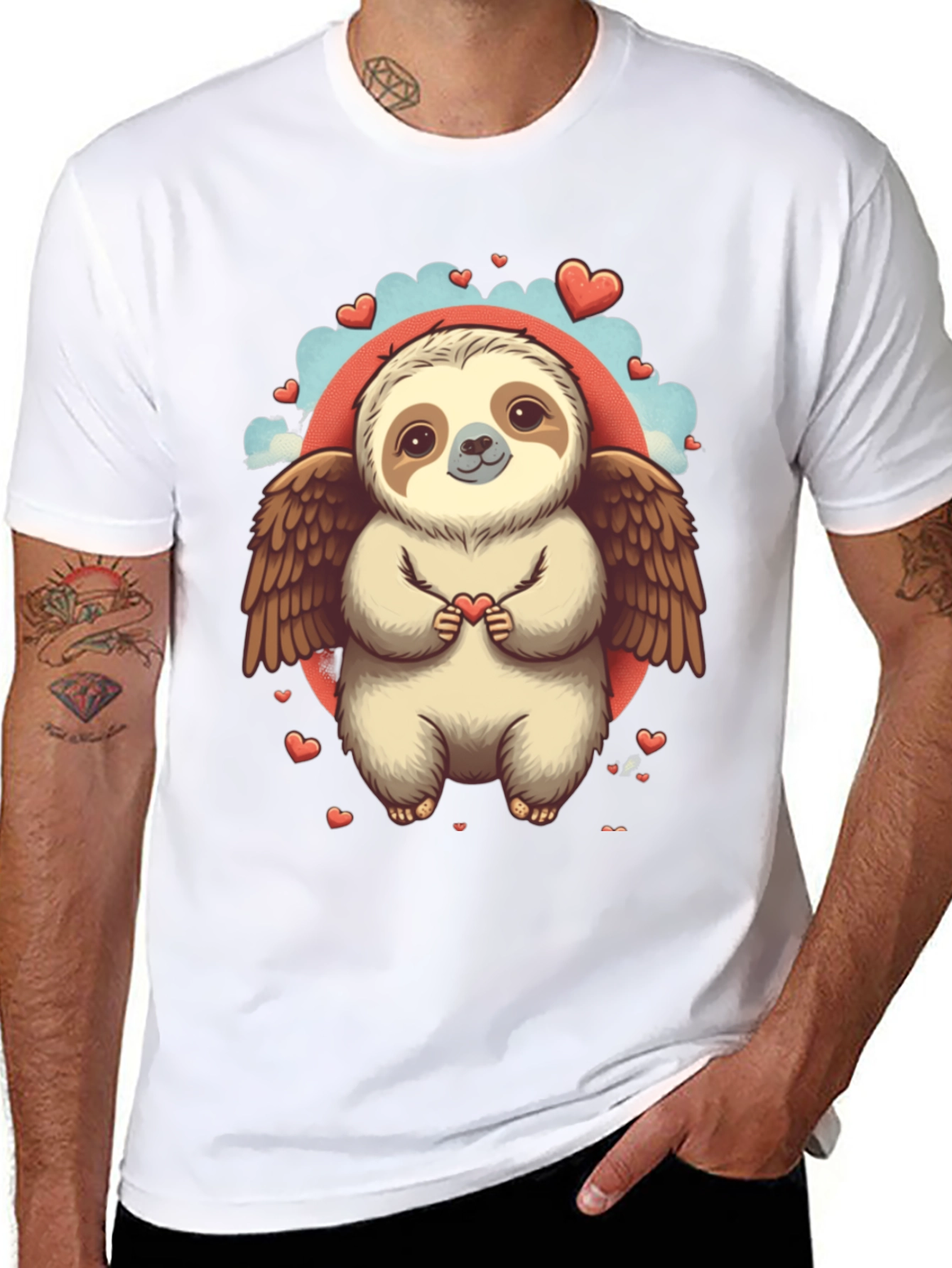 Sloth Angel Valentines Day T-Shirt
