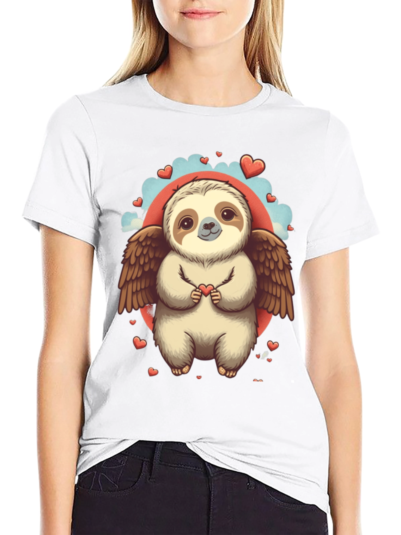 Sloth Angel Valentines Day T-Shirt
