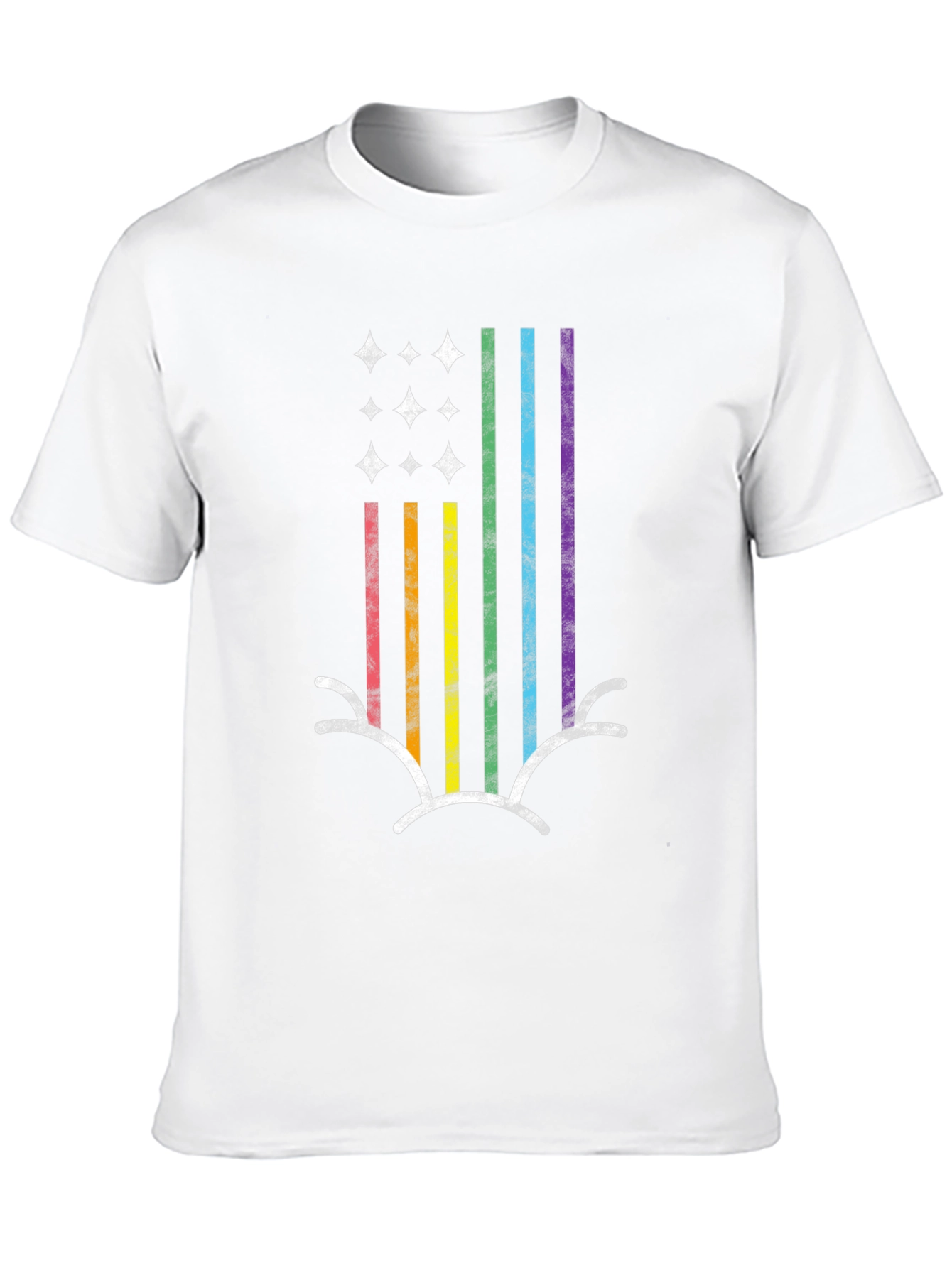 Rainbow Pride Antler Graphic Tee - Black