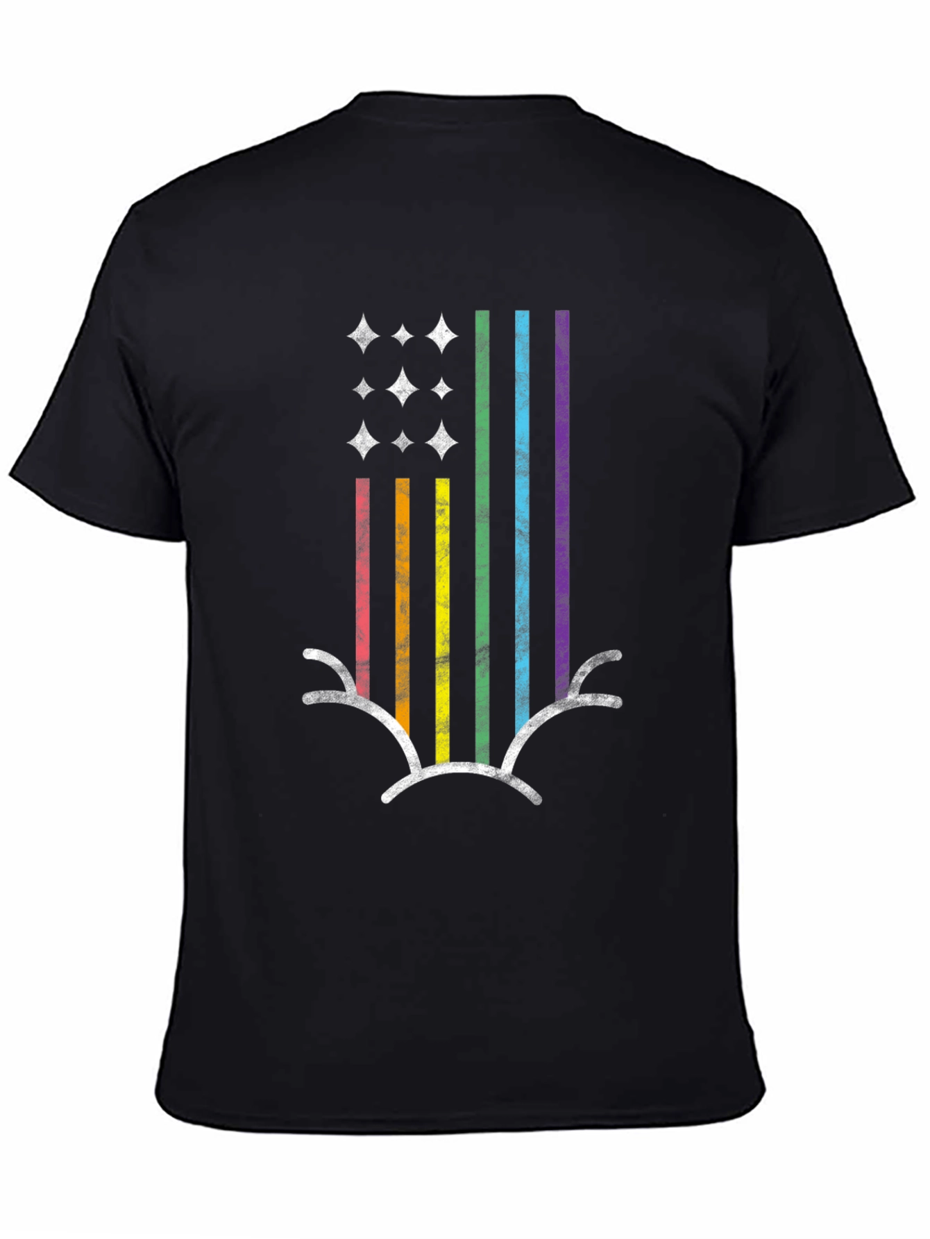 Rainbow Pride Antler Graphic Tee - Black