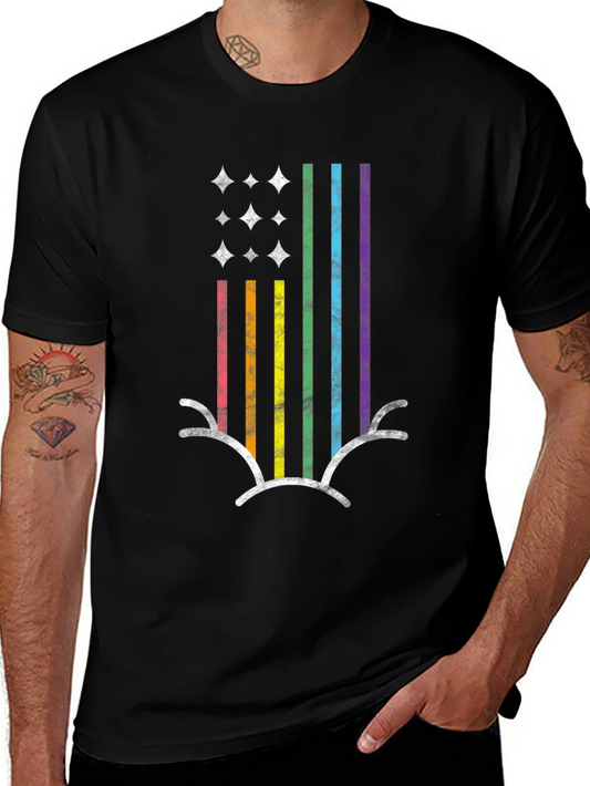Rainbow Pride Antler Graphic Tee - Black