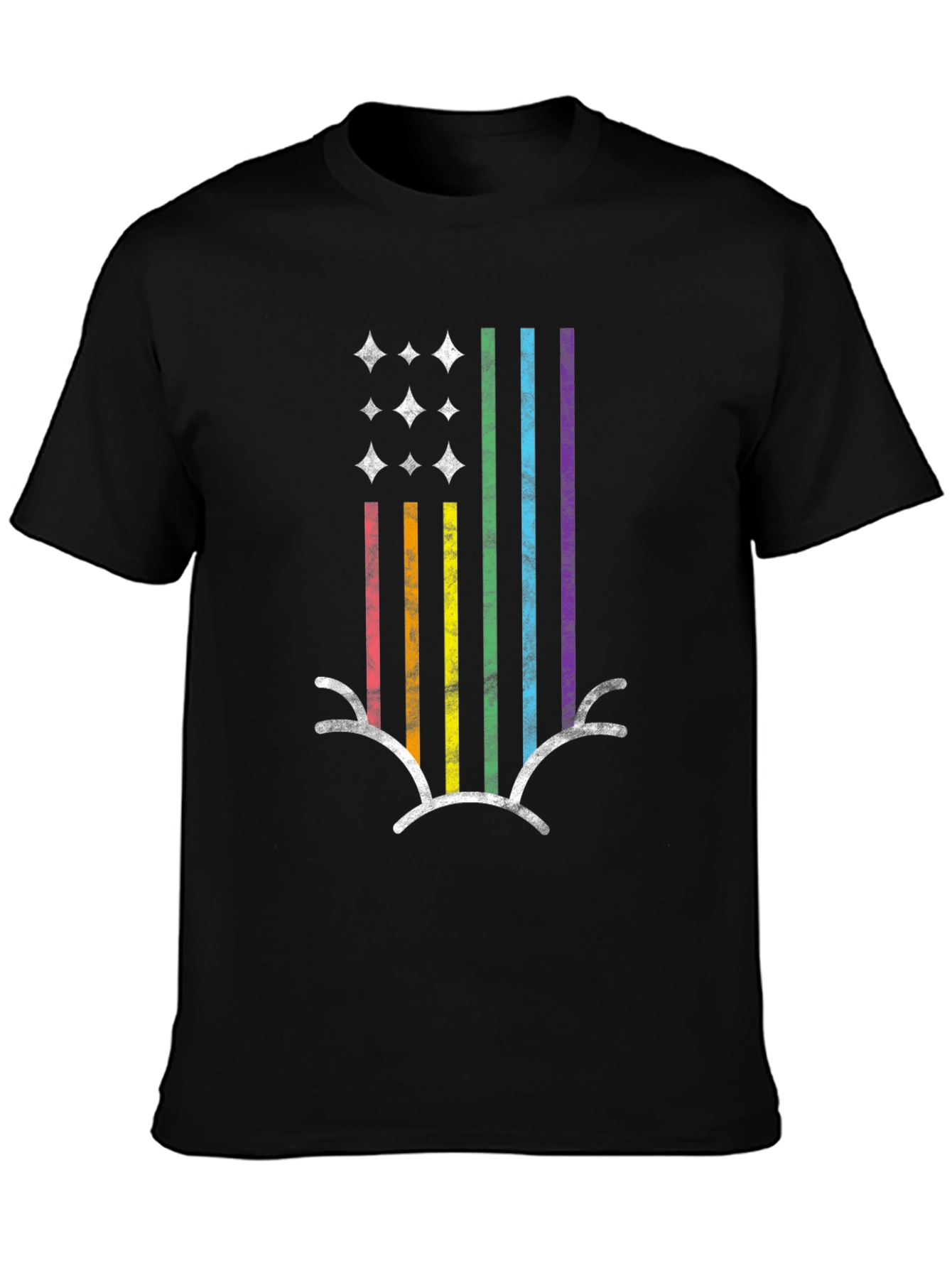 Rainbow Pride Antler Graphic Tee - Black