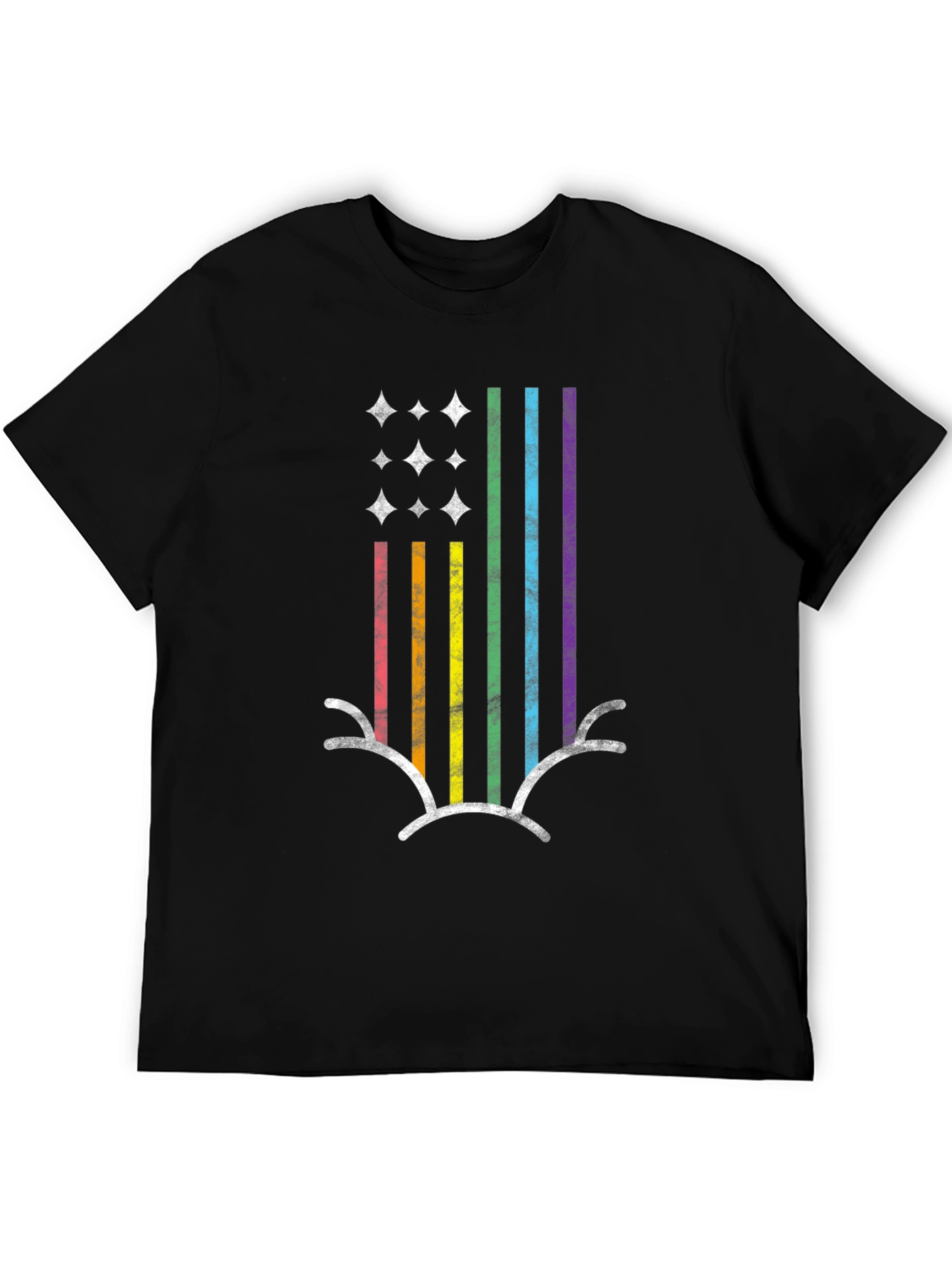 Rainbow Pride Antler Graphic Tee - Black